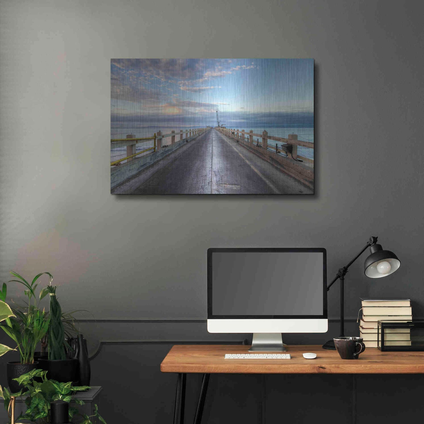 Luxe Metal Art 'Carpinteria Pier View I' by Chris Moyer, Metal Wall Art,36x24