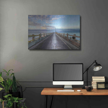 Luxe Metal Art 'Carpinteria Pier View I' by Chris Moyer, Metal Wall Art,36x24