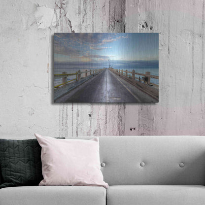 Luxe Metal Art 'Carpinteria Pier View I' by Chris Moyer, Metal Wall Art,36x24