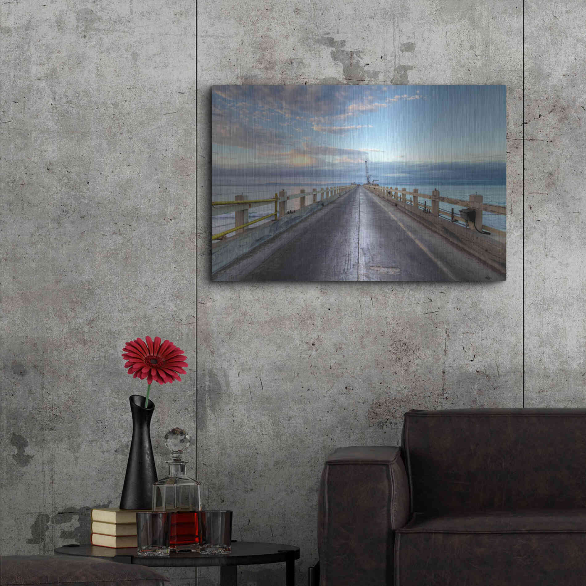 Luxe Metal Art 'Carpinteria Pier View I' by Chris Moyer, Metal Wall Art,36x24