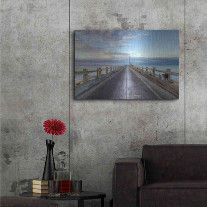 Luxe Metal Art 'Carpinteria Pier View I' by Chris Moyer, Metal Wall Art,36x24