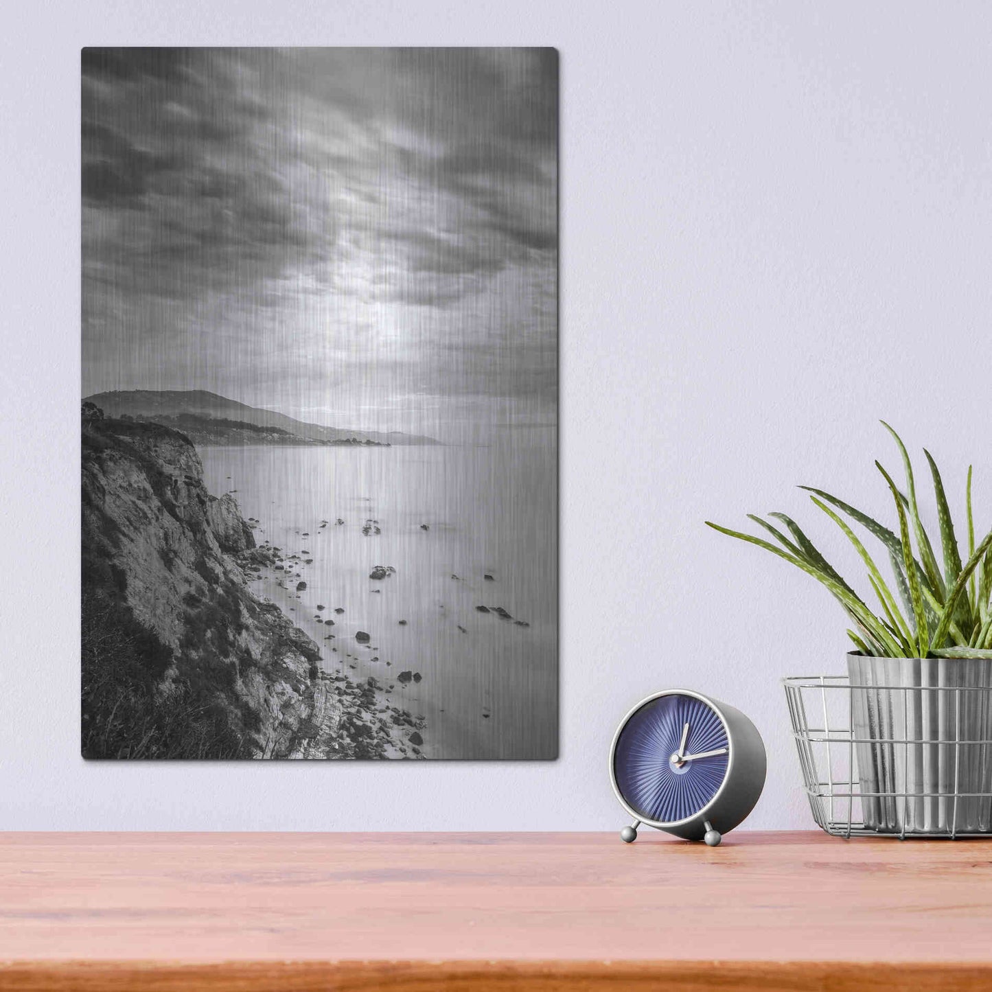 Luxe Metal Art 'Carpinteria Bluffs III' by Chris Moyer, Metal Wall Art,12x16