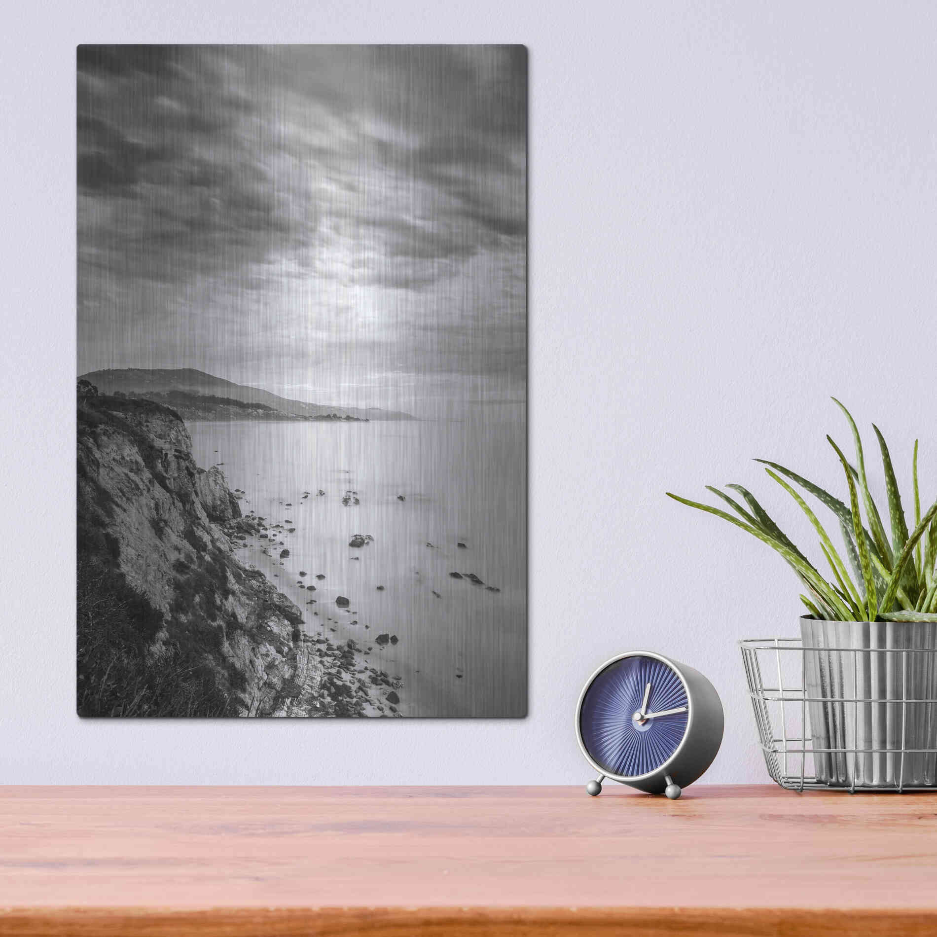 Luxe Metal Art 'Carpinteria Bluffs III' by Chris Moyer, Metal Wall Art,12x16