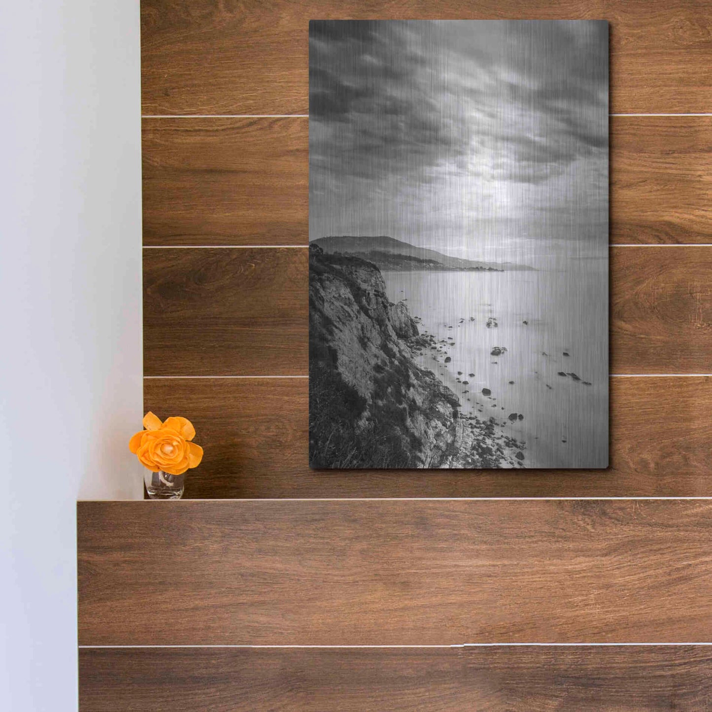 Luxe Metal Art 'Carpinteria Bluffs III' by Chris Moyer, Metal Wall Art,12x16