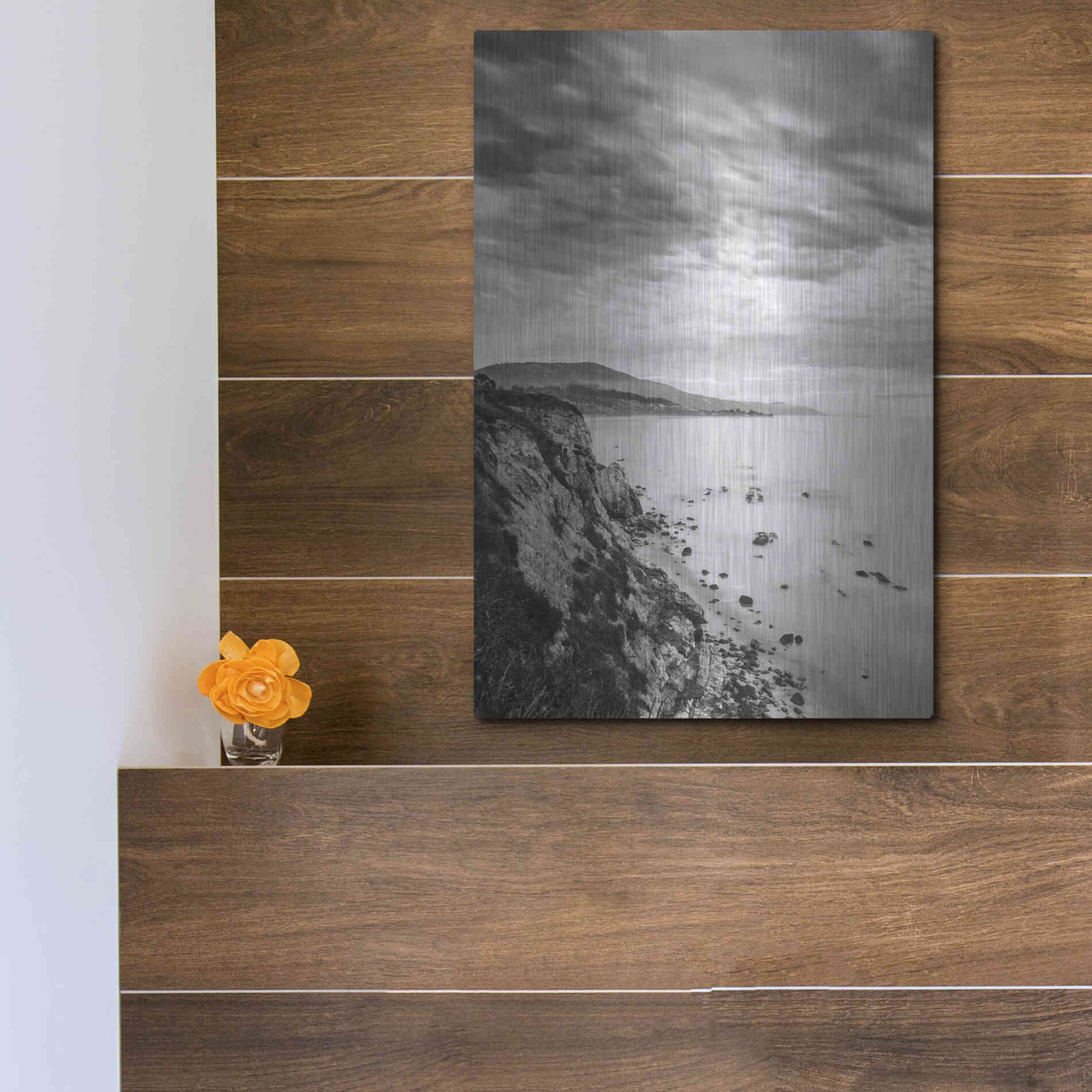 Luxe Metal Art 'Carpinteria Bluffs III' by Chris Moyer, Metal Wall Art,12x16