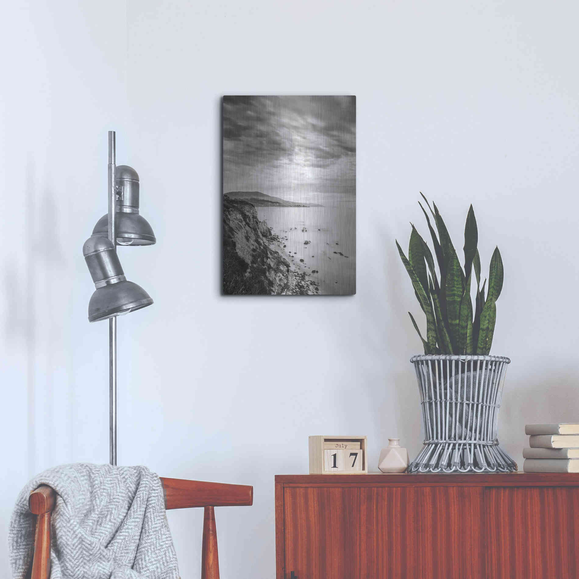 Luxe Metal Art 'Carpinteria Bluffs III' by Chris Moyer, Metal Wall Art,16x24