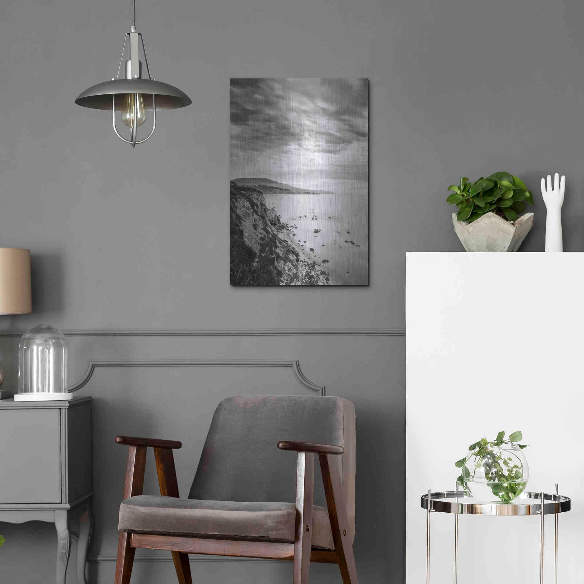 Luxe Metal Art 'Carpinteria Bluffs III' by Chris Moyer, Metal Wall Art,16x24