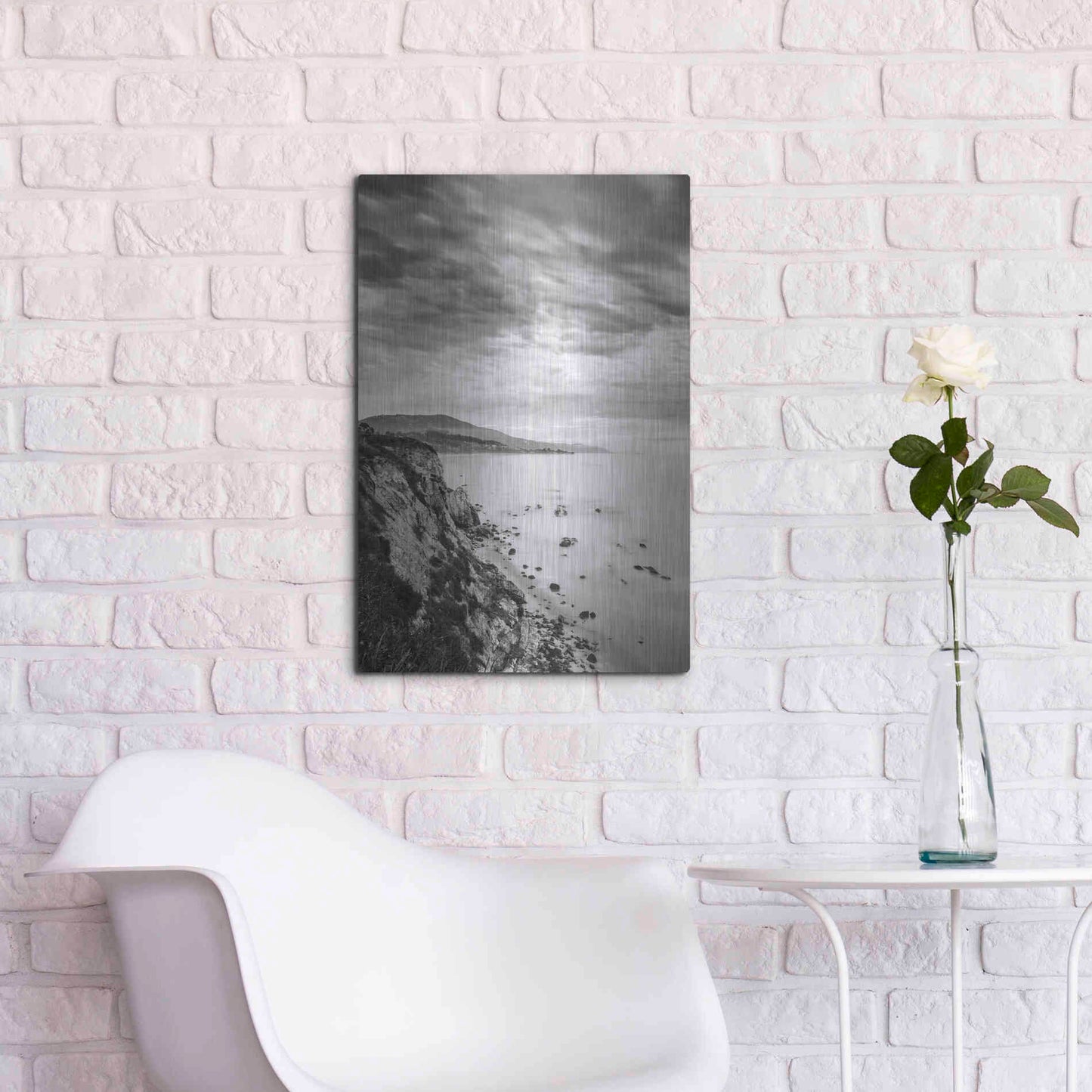 Luxe Metal Art 'Carpinteria Bluffs III' by Chris Moyer, Metal Wall Art,16x24