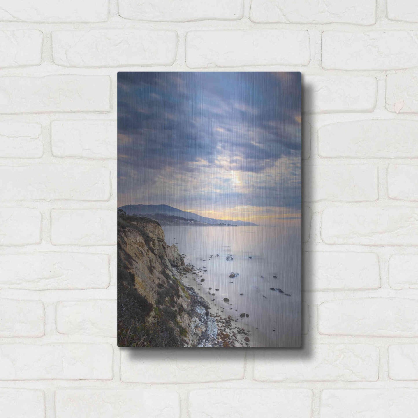 Luxe Metal Art 'Carpinteria Bluffs II' by Chris Moyer, Metal Wall Art,12x16