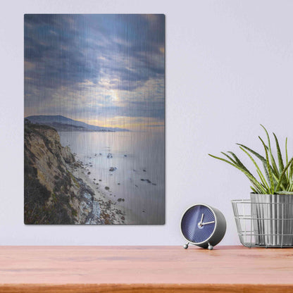 Luxe Metal Art 'Carpinteria Bluffs II' by Chris Moyer, Metal Wall Art,12x16