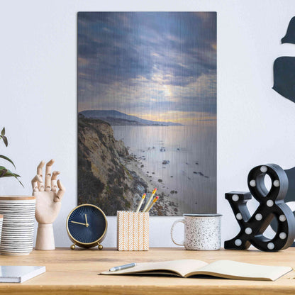 Luxe Metal Art 'Carpinteria Bluffs II' by Chris Moyer, Metal Wall Art,12x16