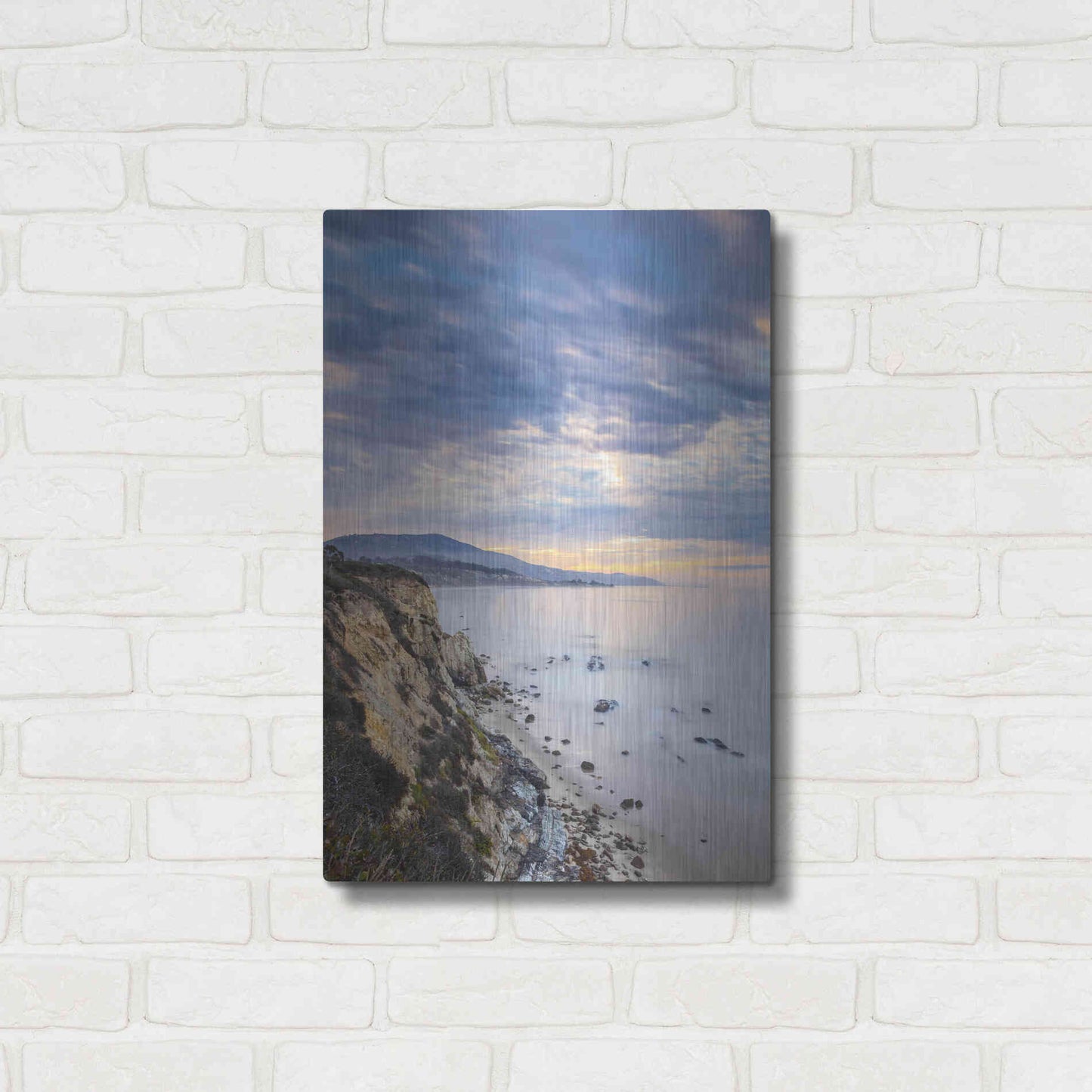Luxe Metal Art 'Carpinteria Bluffs II' by Chris Moyer, Metal Wall Art,16x24