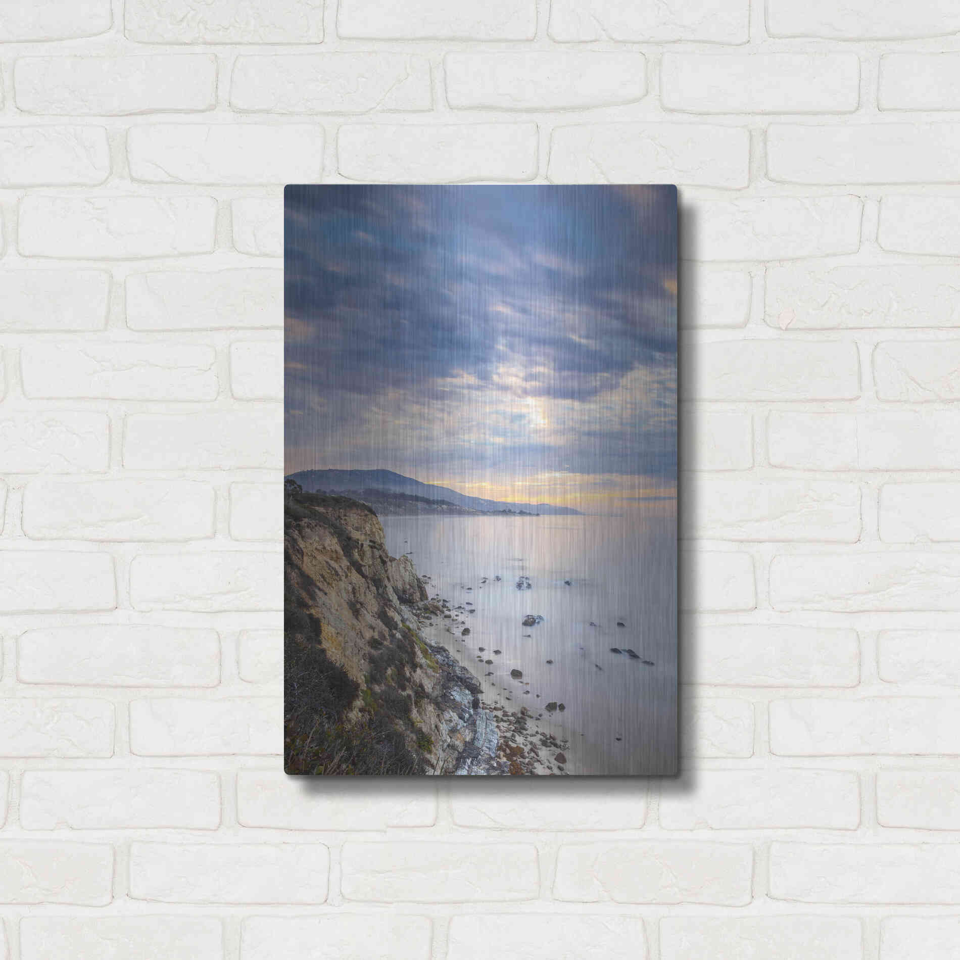 Luxe Metal Art 'Carpinteria Bluffs II' by Chris Moyer, Metal Wall Art,16x24