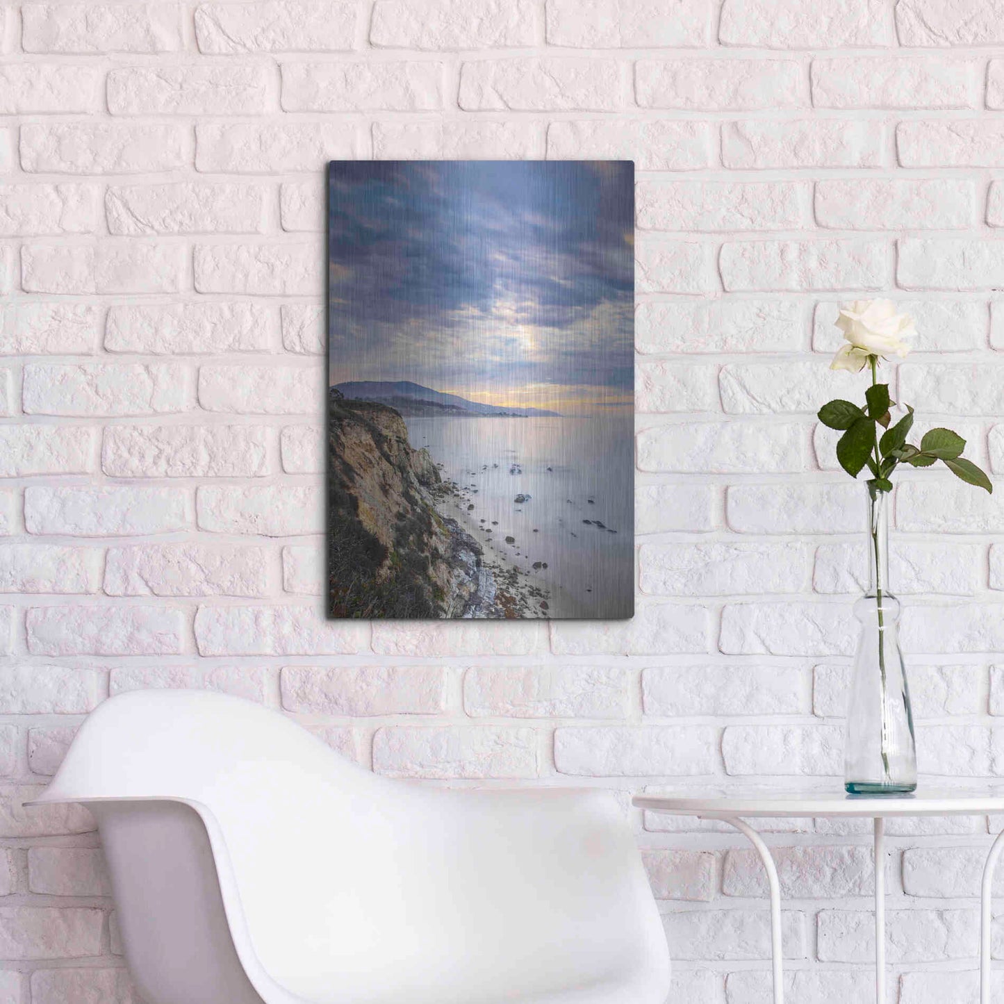 Luxe Metal Art 'Carpinteria Bluffs II' by Chris Moyer, Metal Wall Art,16x24