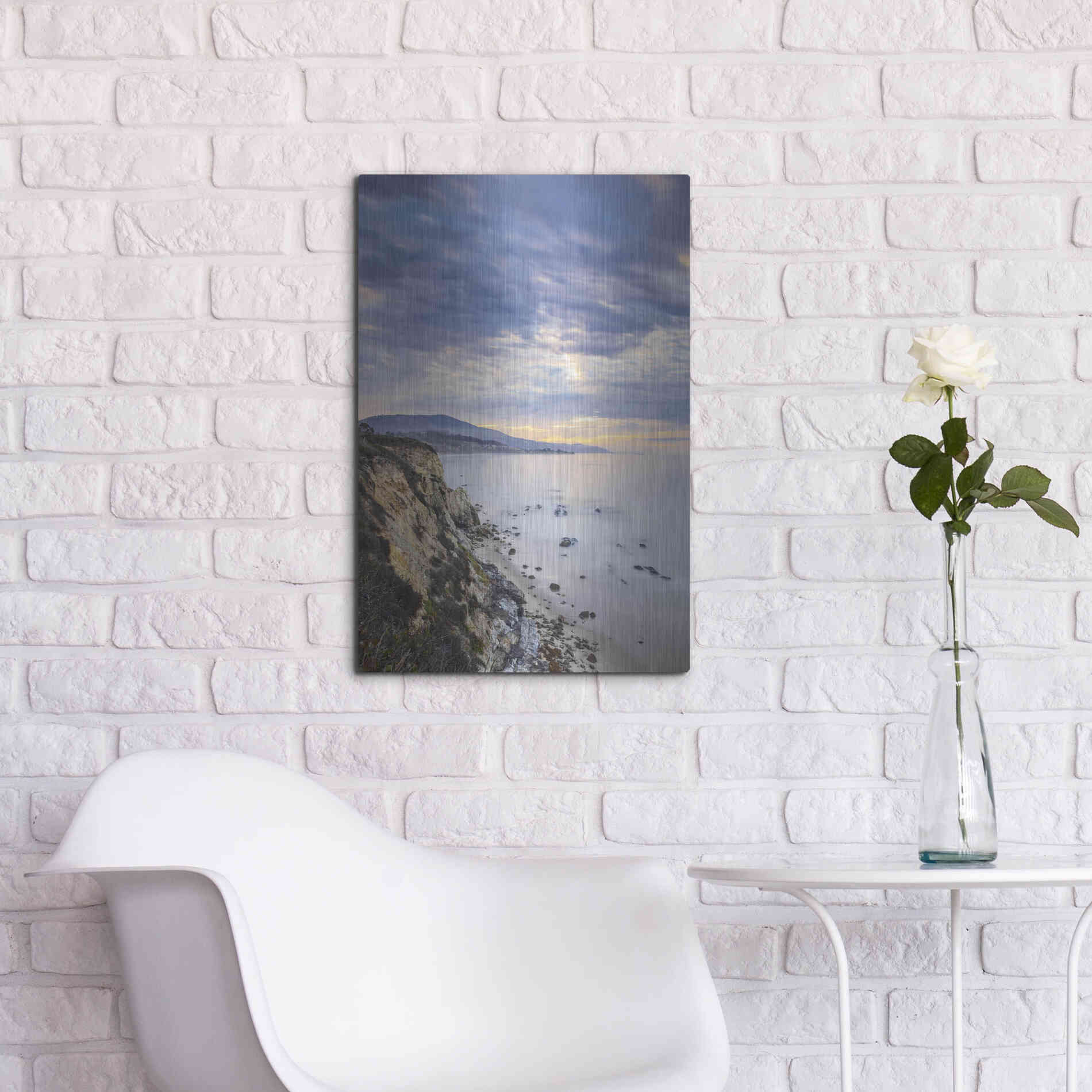 Luxe Metal Art 'Carpinteria Bluffs II' by Chris Moyer, Metal Wall Art,16x24