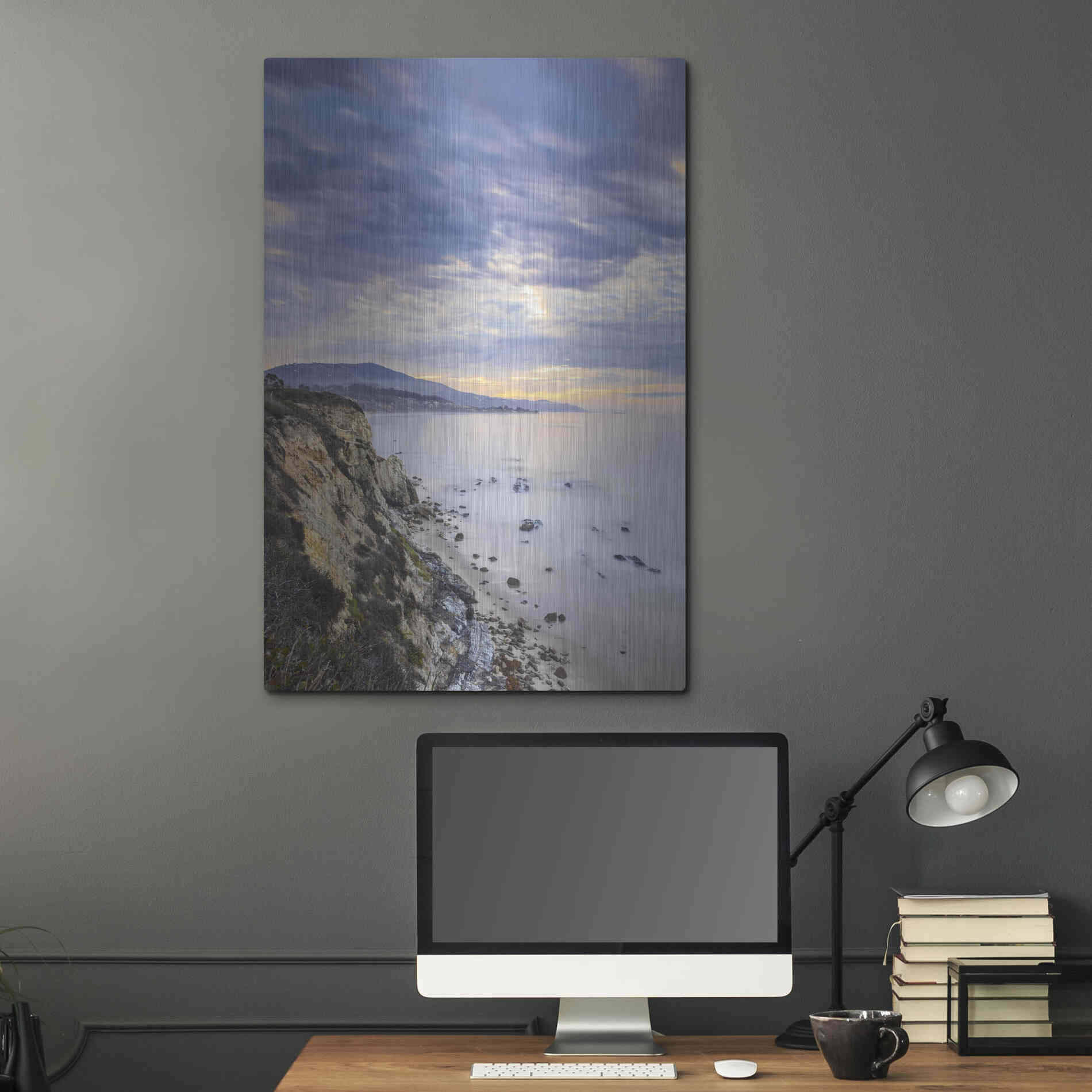 Luxe Metal Art 'Carpinteria Bluffs II' by Chris Moyer, Metal Wall Art,24x36