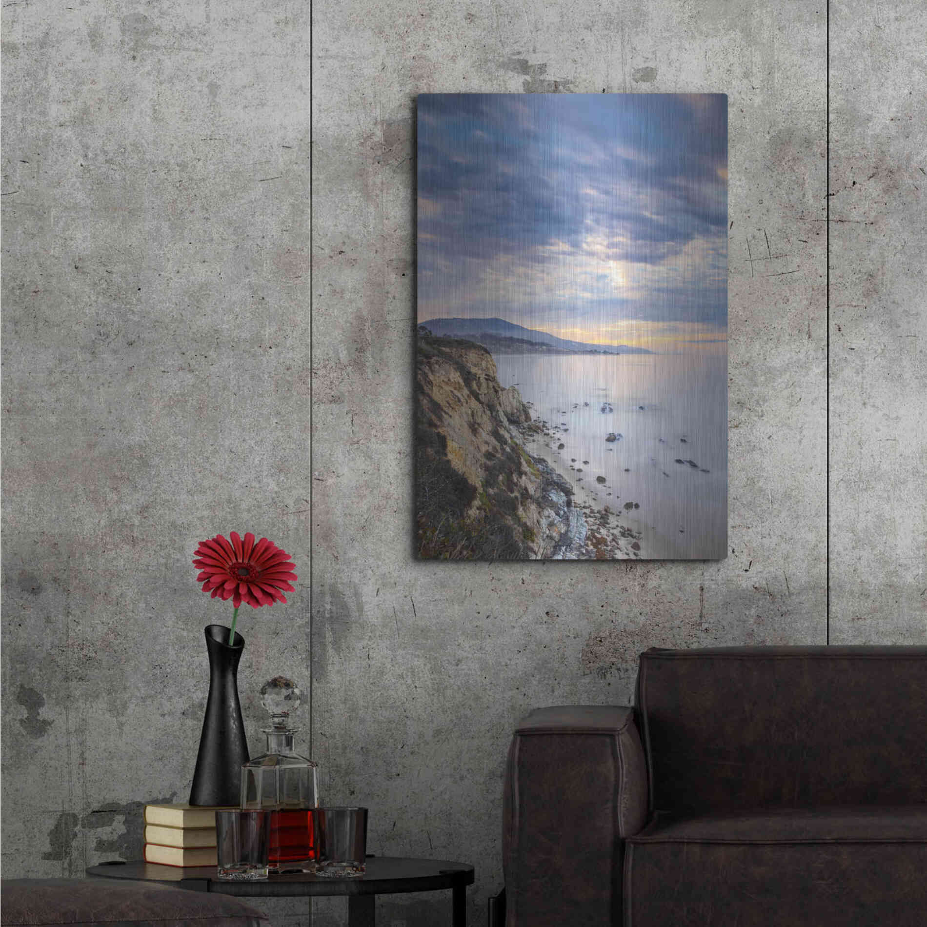 Luxe Metal Art 'Carpinteria Bluffs II' by Chris Moyer, Metal Wall Art,24x36
