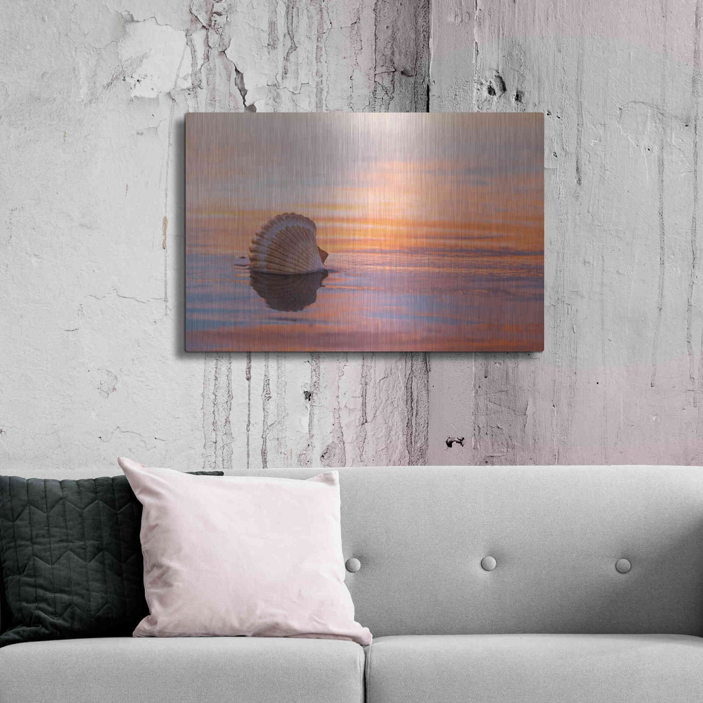 Luxe Metal Art 'Shellflection' by Chris Moyer, Metal Wall Art,36x24