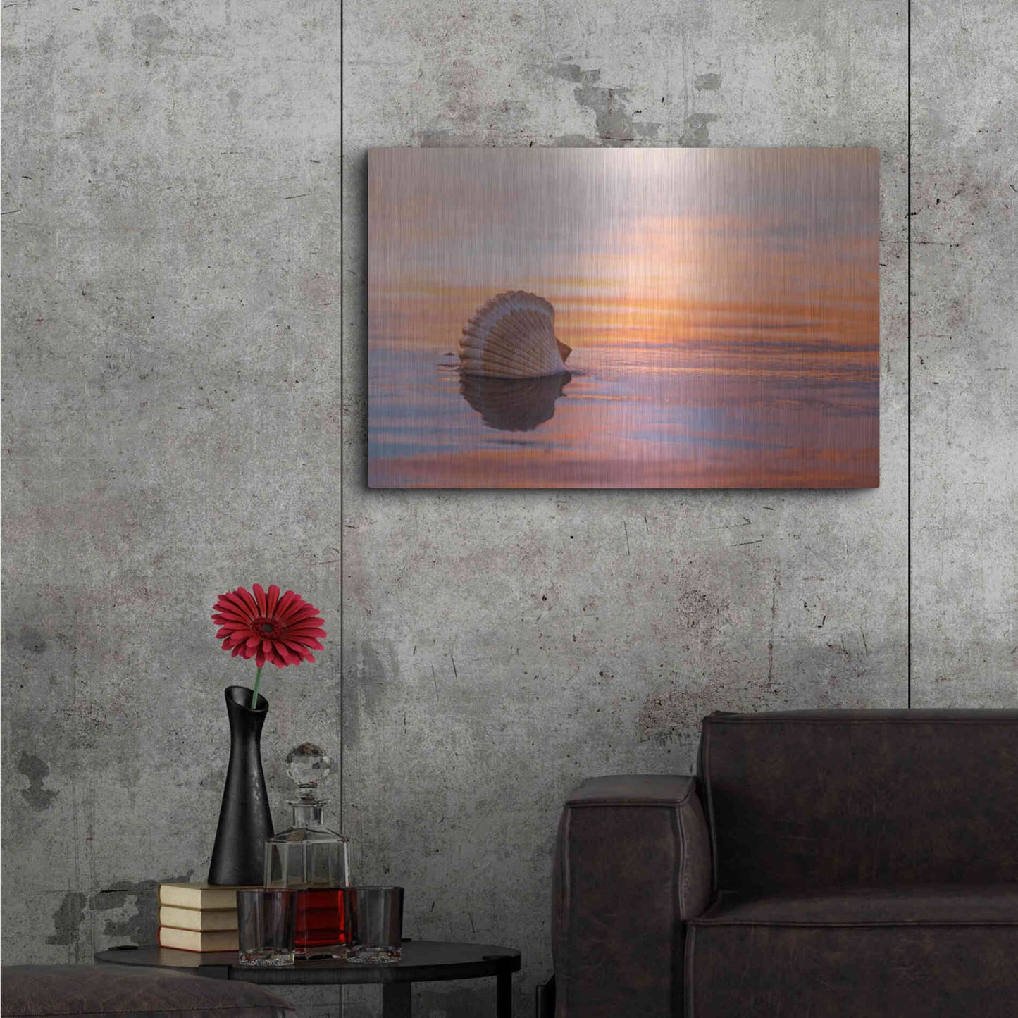 Luxe Metal Art 'Shellflection' by Chris Moyer, Metal Wall Art,36x24