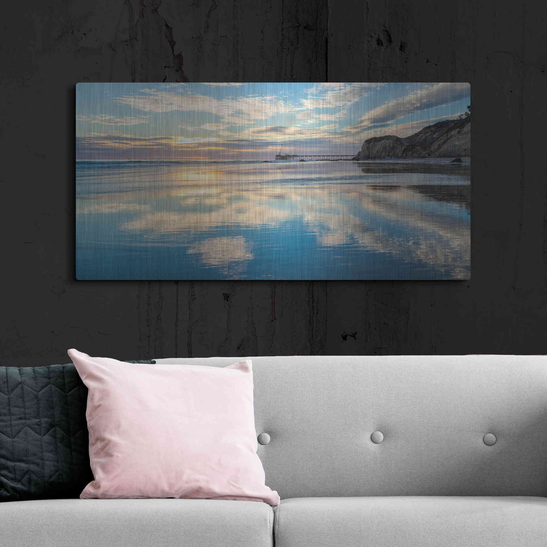 Luxe Metal Art 'Clouds In The Sand' by Chris Moyer, Metal Wall Art,48x24