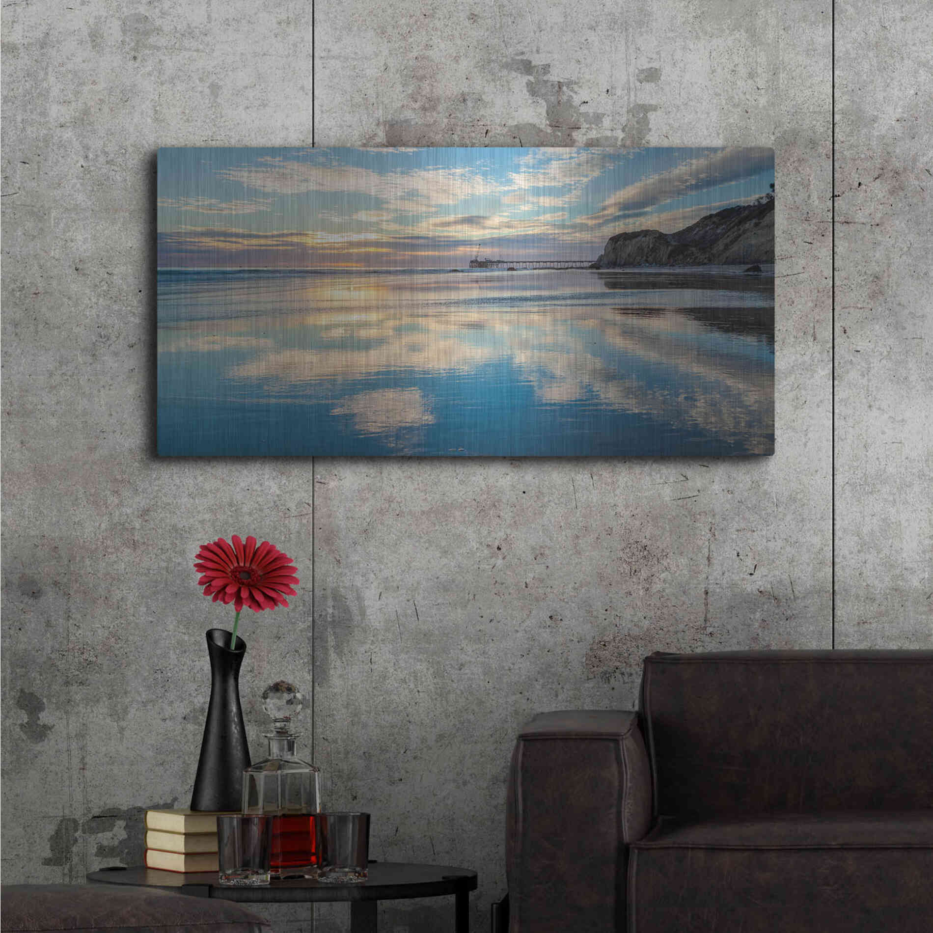 Luxe Metal Art 'Clouds In The Sand' by Chris Moyer, Metal Wall Art,48x24