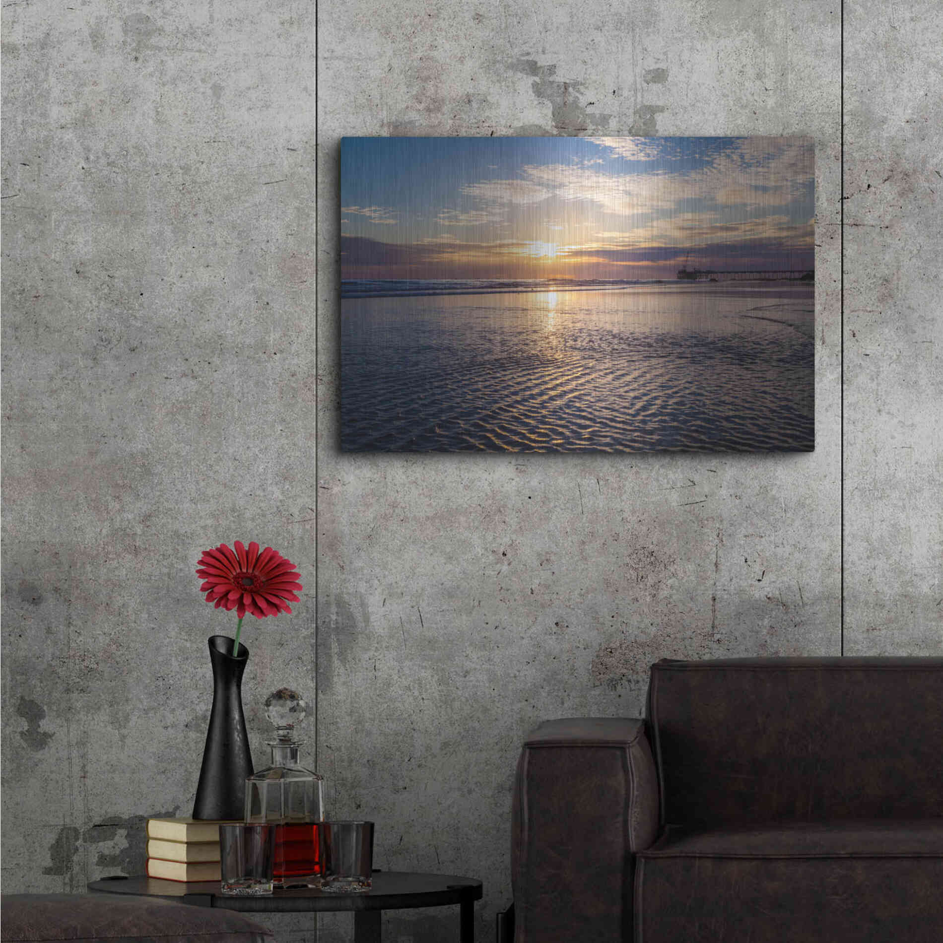 Luxe Metal Art 'Cool Ripples' by Chris Moyer, Metal Wall Art,36x24