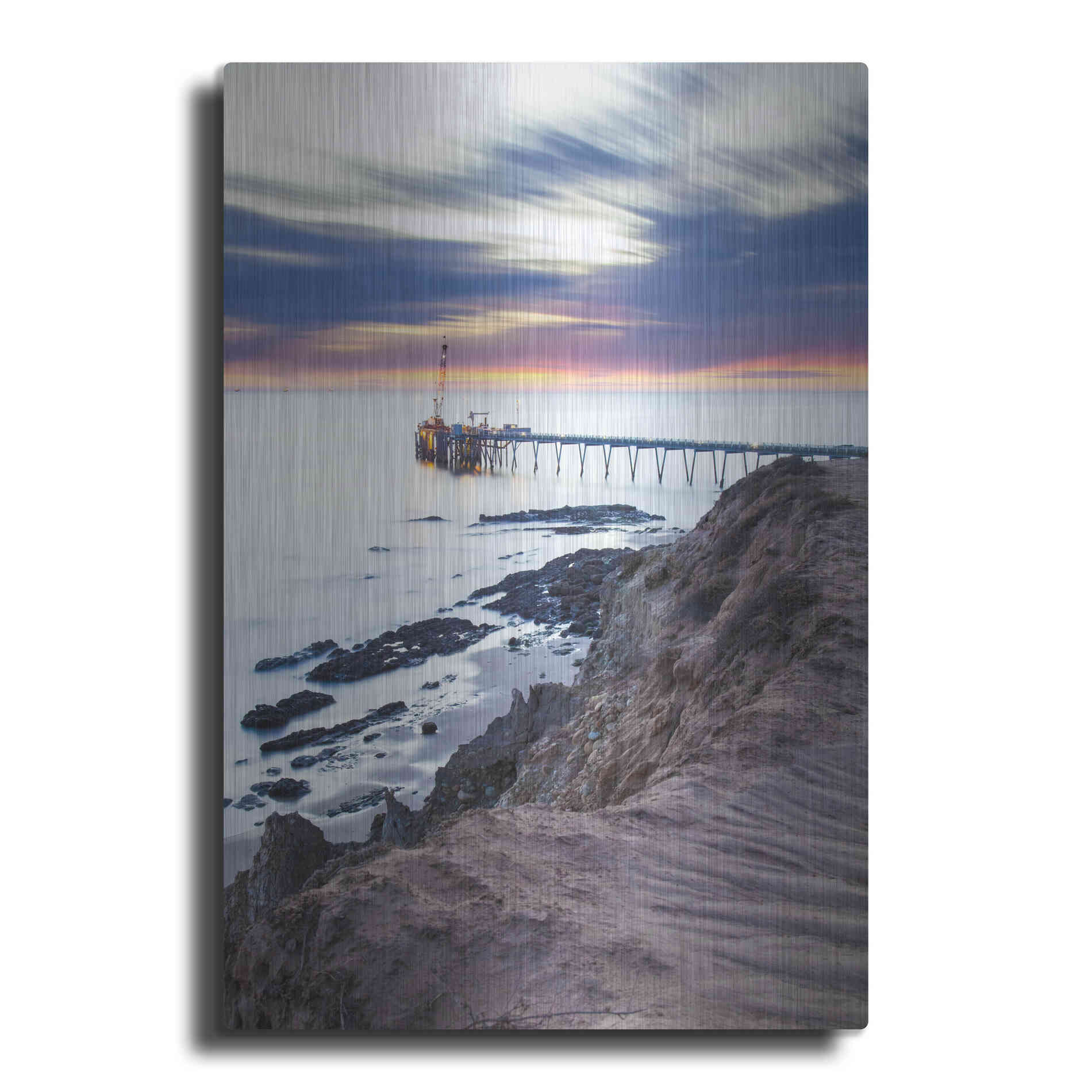 Luxe Metal Art 'Pier Bluffin' by Chris Moyer, Metal Wall Art