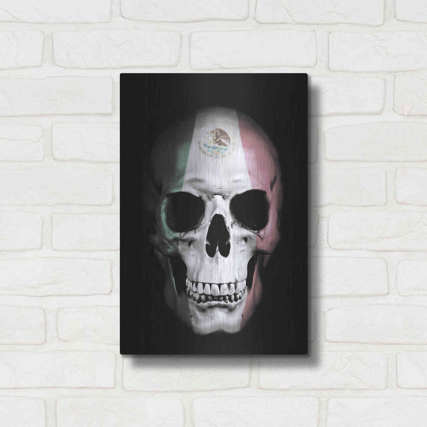 Luxe Metal Art 'Mexican Skull' by Nicklas Gustafsson, Metal Wall Art,12x16