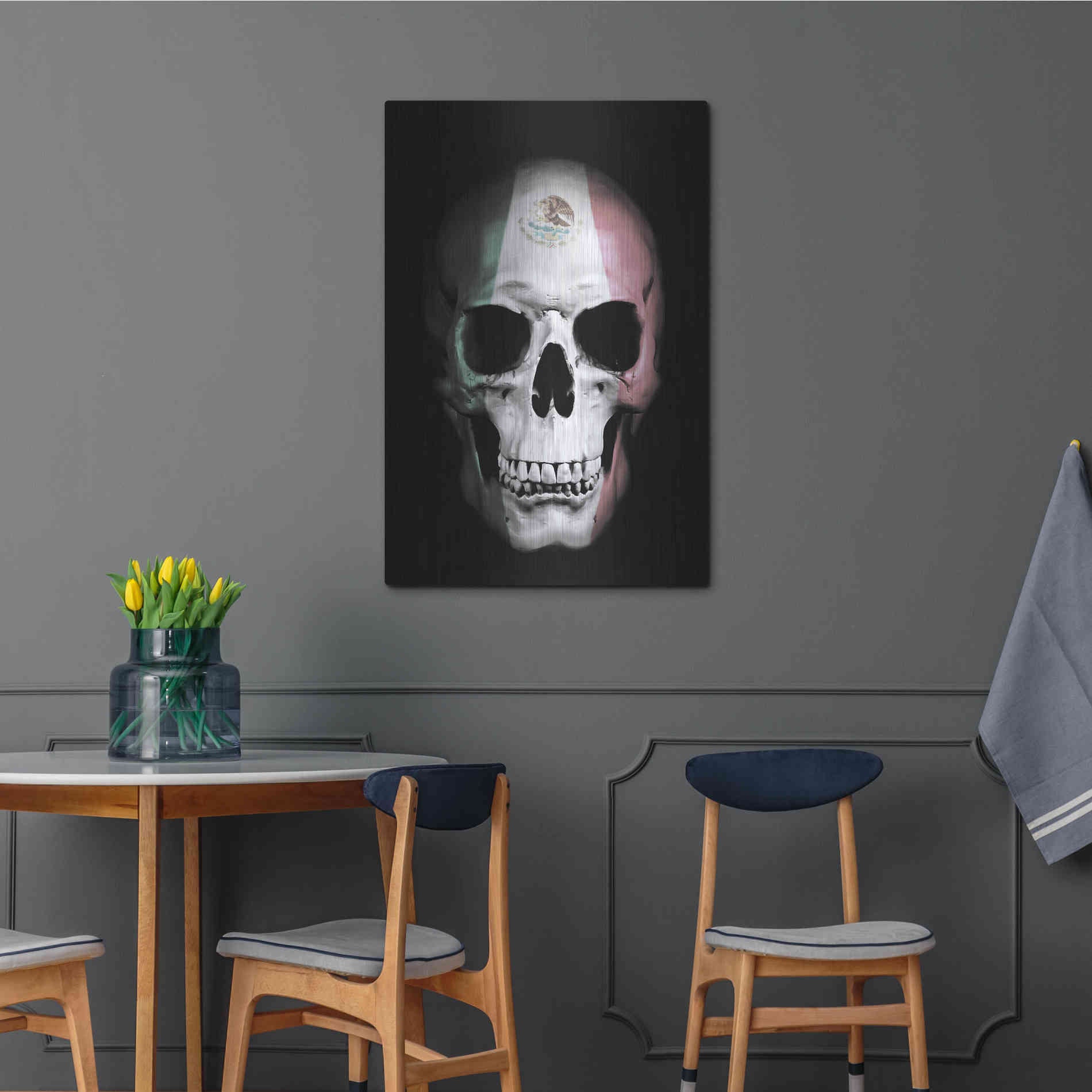 Luxe Metal Art 'Mexican Skull' by Nicklas Gustafsson, Metal Wall Art,24x36