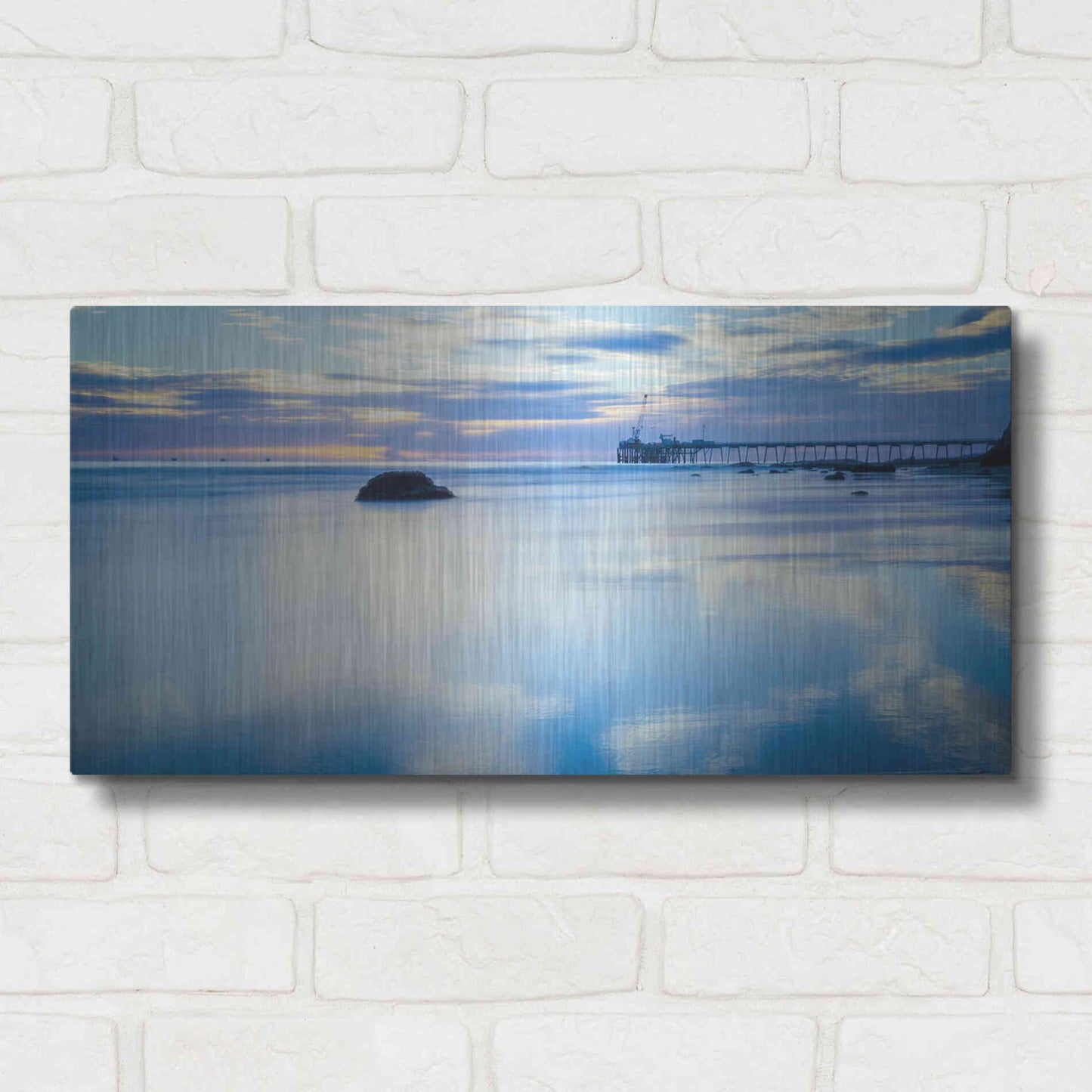 Luxe Metal Art 'Where Sky Meets Sea' by Chris Moyer, Metal Wall Art,24x12