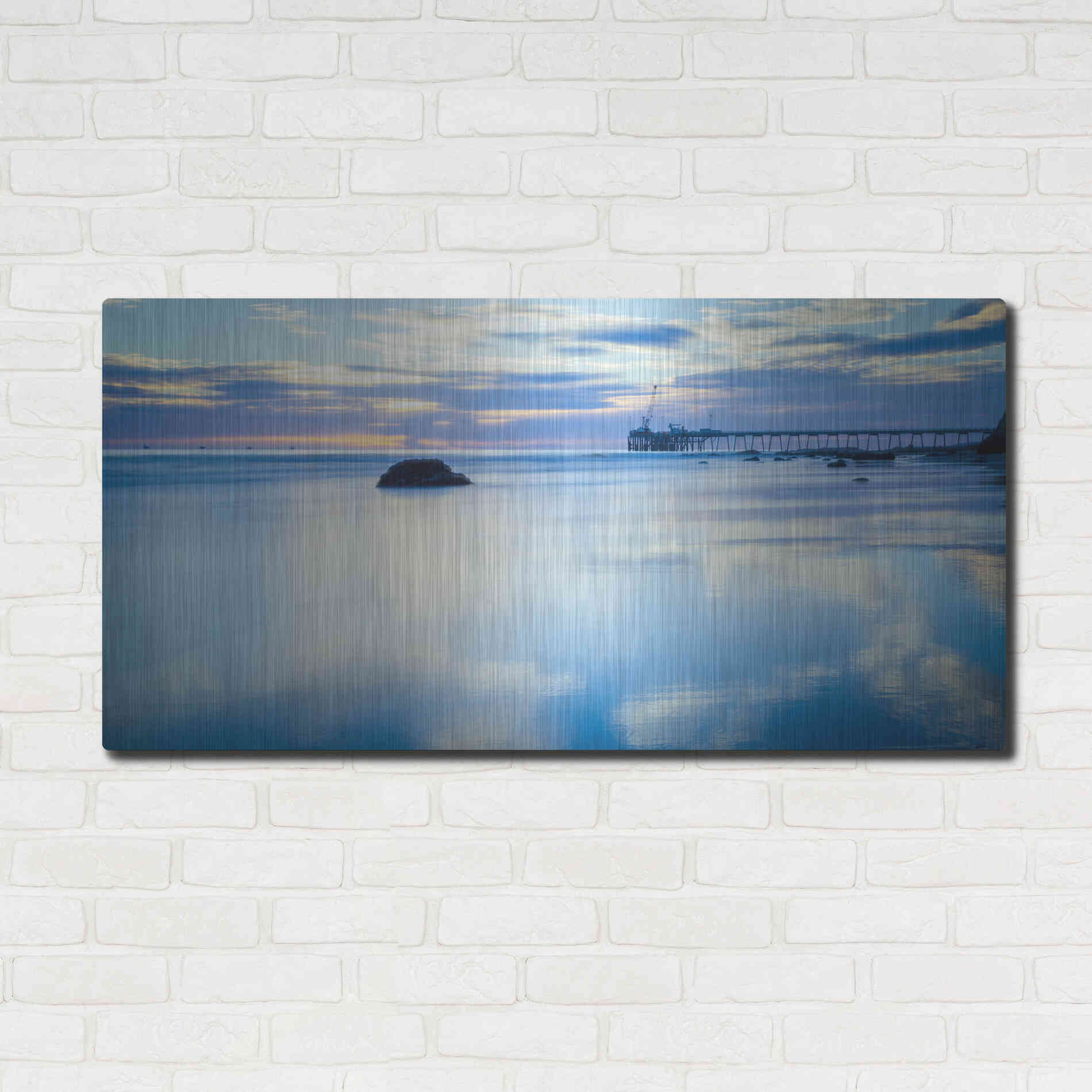 Luxe Metal Art 'Where Sky Meets Sea' by Chris Moyer, Metal Wall Art,48x24