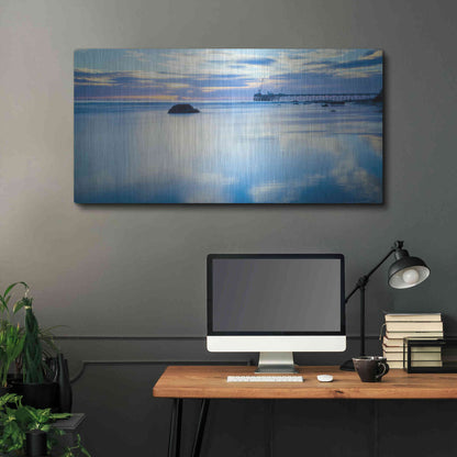 Luxe Metal Art 'Where Sky Meets Sea' by Chris Moyer, Metal Wall Art,48x24