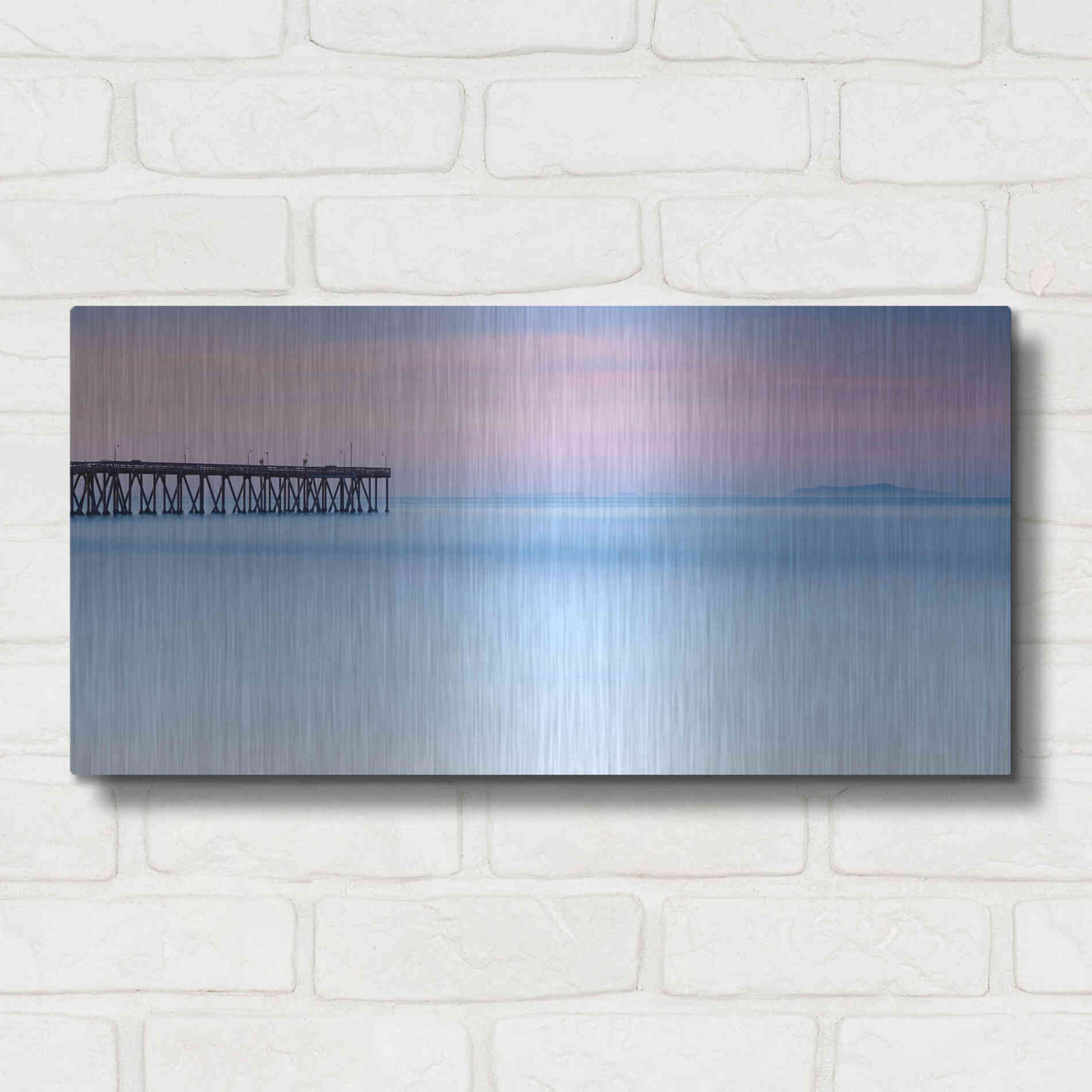 Luxe Metal Art 'Pier View to The Islands' by Chris Moyer, Metal Wall Art,24x12