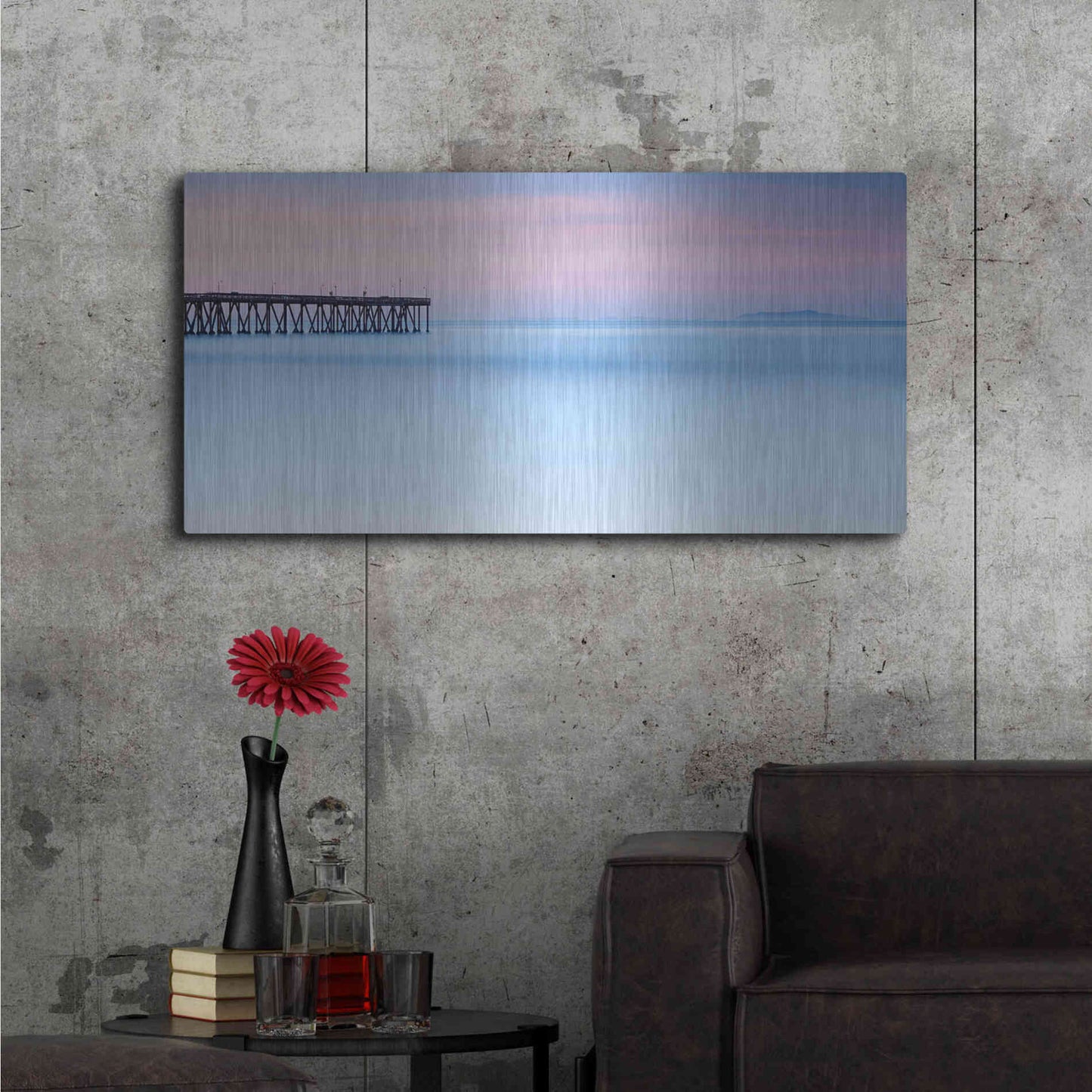 Luxe Metal Art 'Pier View to The Islands' by Chris Moyer, Metal Wall Art,48x24