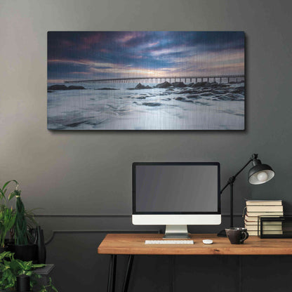 Luxe Metal Art 'Goleta Night' by Chris Moyer, Metal Wall Art,48x24