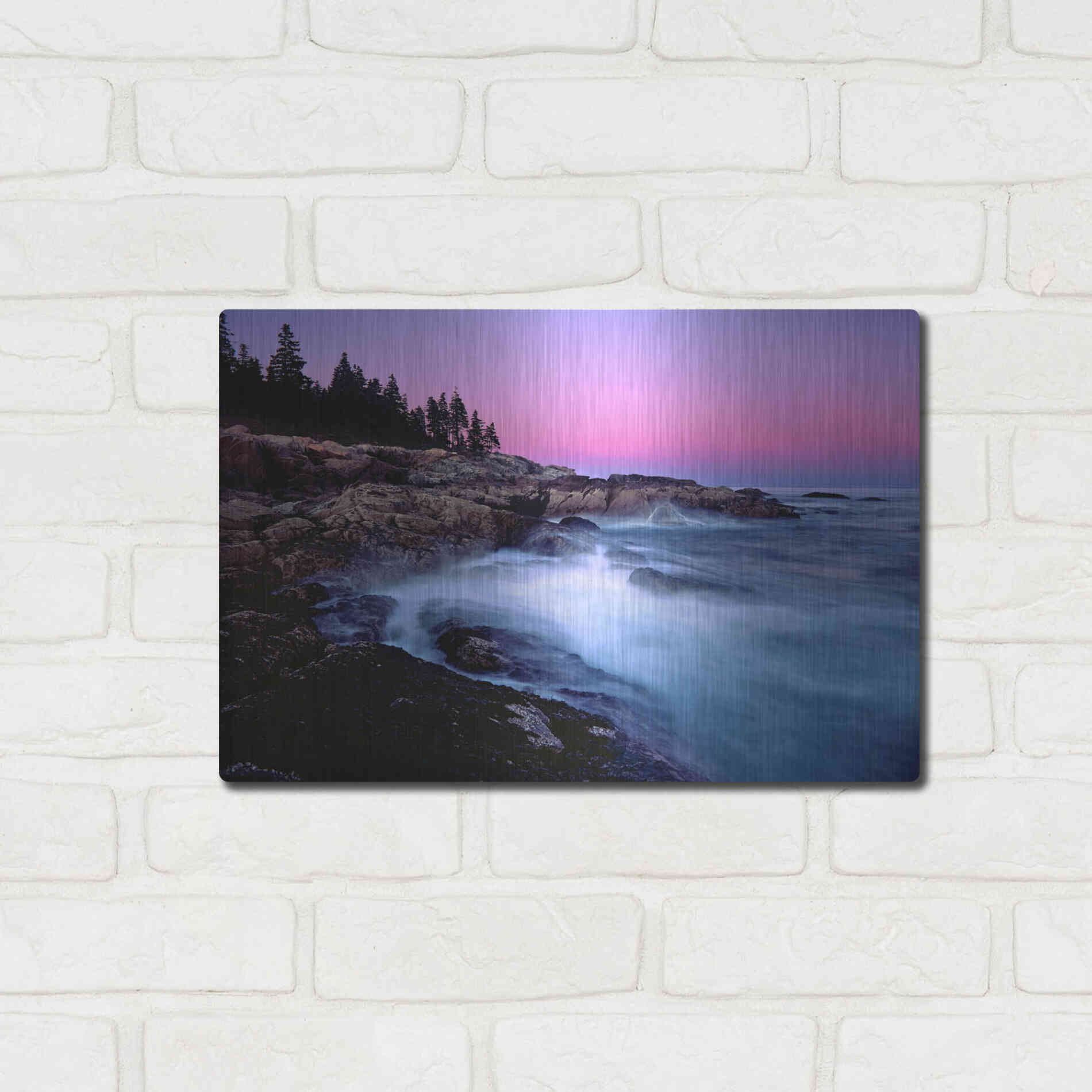 Luxe Metal Art 'Acadia Dusk' by Mike Jones, Metal Wall Art,16x12