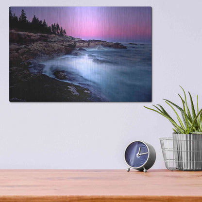 Luxe Metal Art 'Acadia Dusk' by Mike Jones, Metal Wall Art,16x12