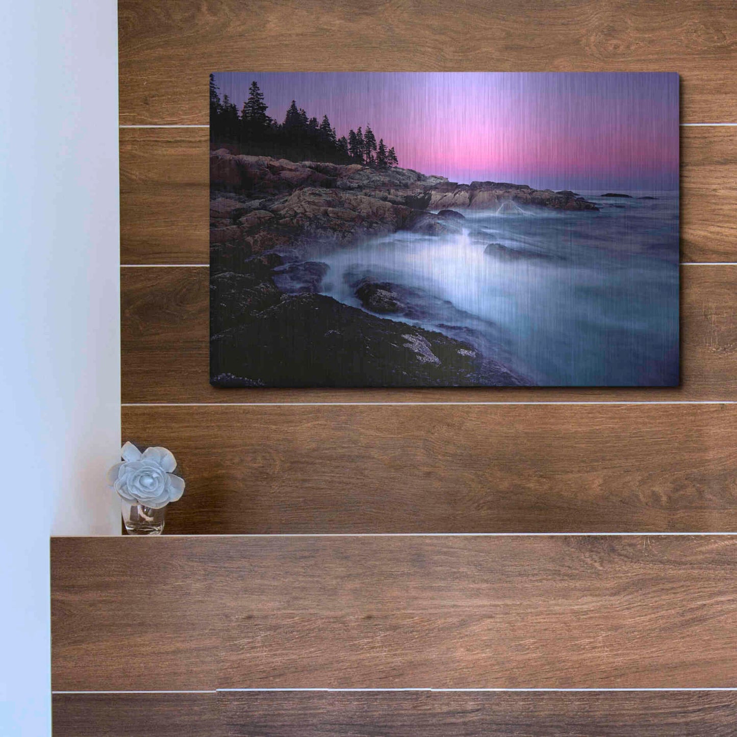 Luxe Metal Art 'Acadia Dusk' by Mike Jones, Metal Wall Art,16x12