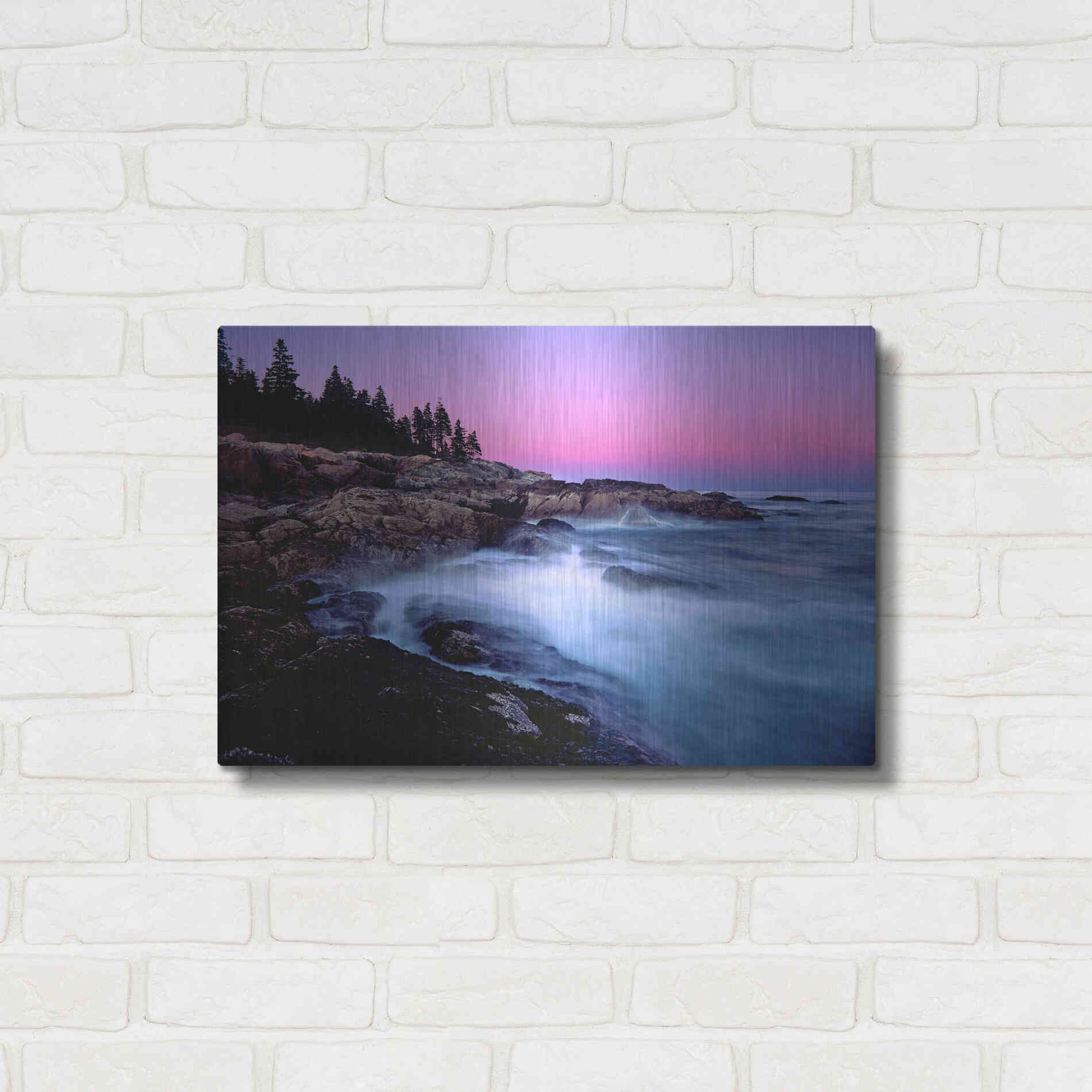 Luxe Metal Art 'Acadia Dusk' by Mike Jones, Metal Wall Art,24x16