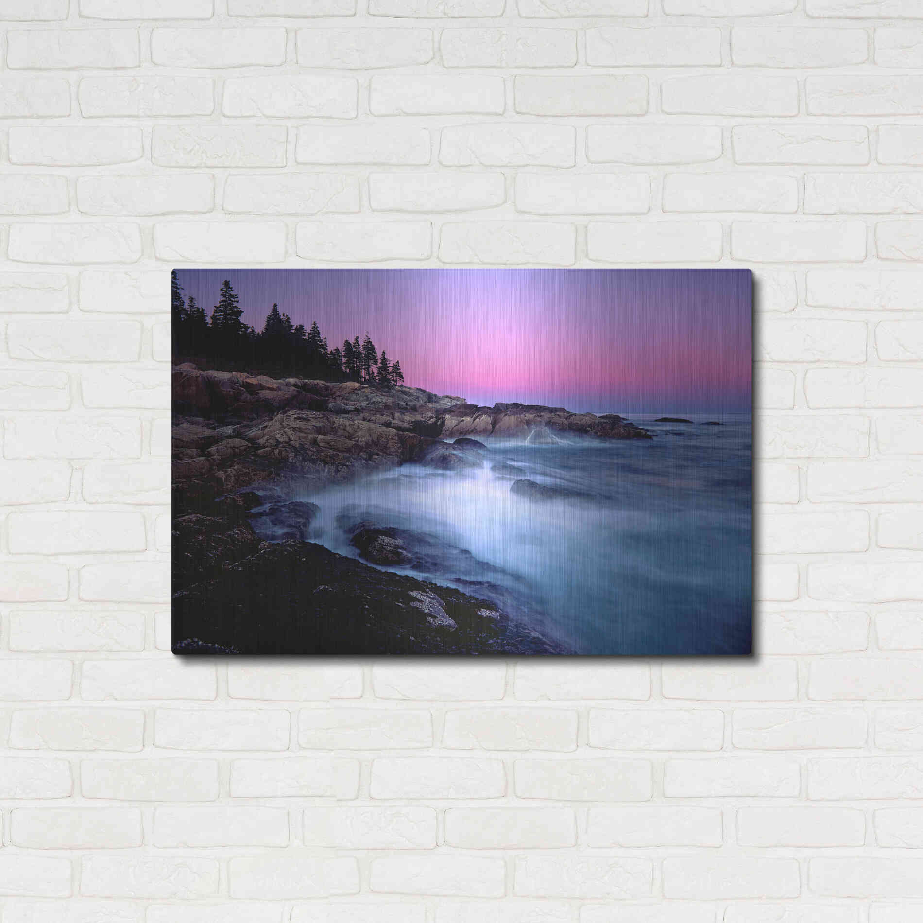 Luxe Metal Art 'Acadia Dusk' by Mike Jones, Metal Wall Art,36x24