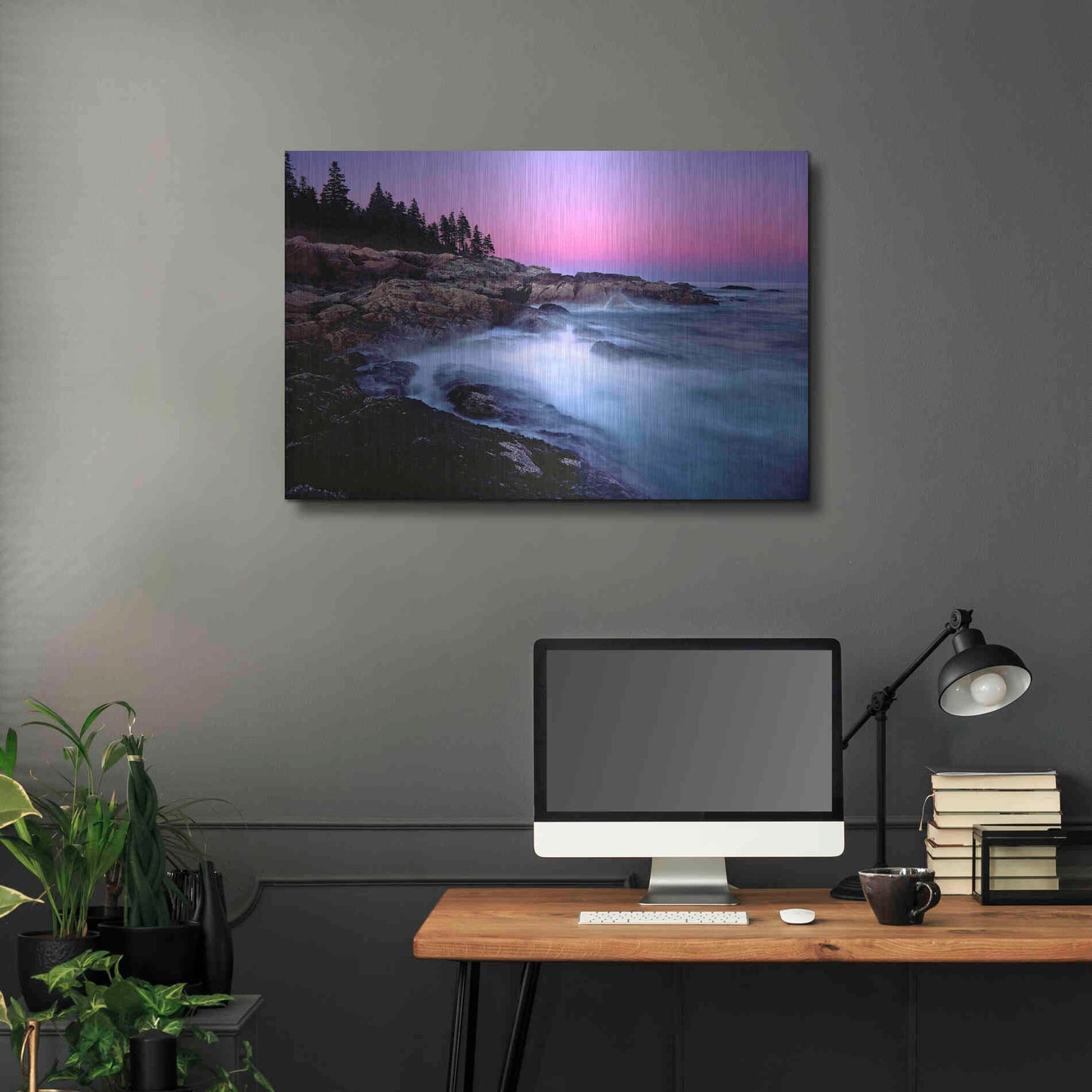 Luxe Metal Art 'Acadia Dusk' by Mike Jones, Metal Wall Art,36x24