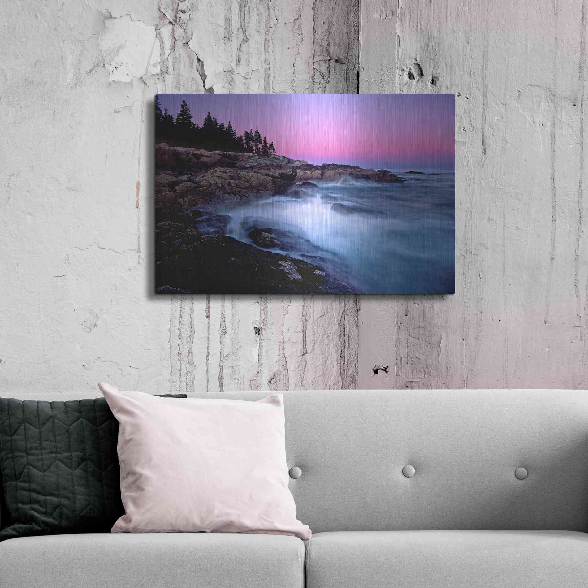 Luxe Metal Art 'Acadia Dusk' by Mike Jones, Metal Wall Art,36x24