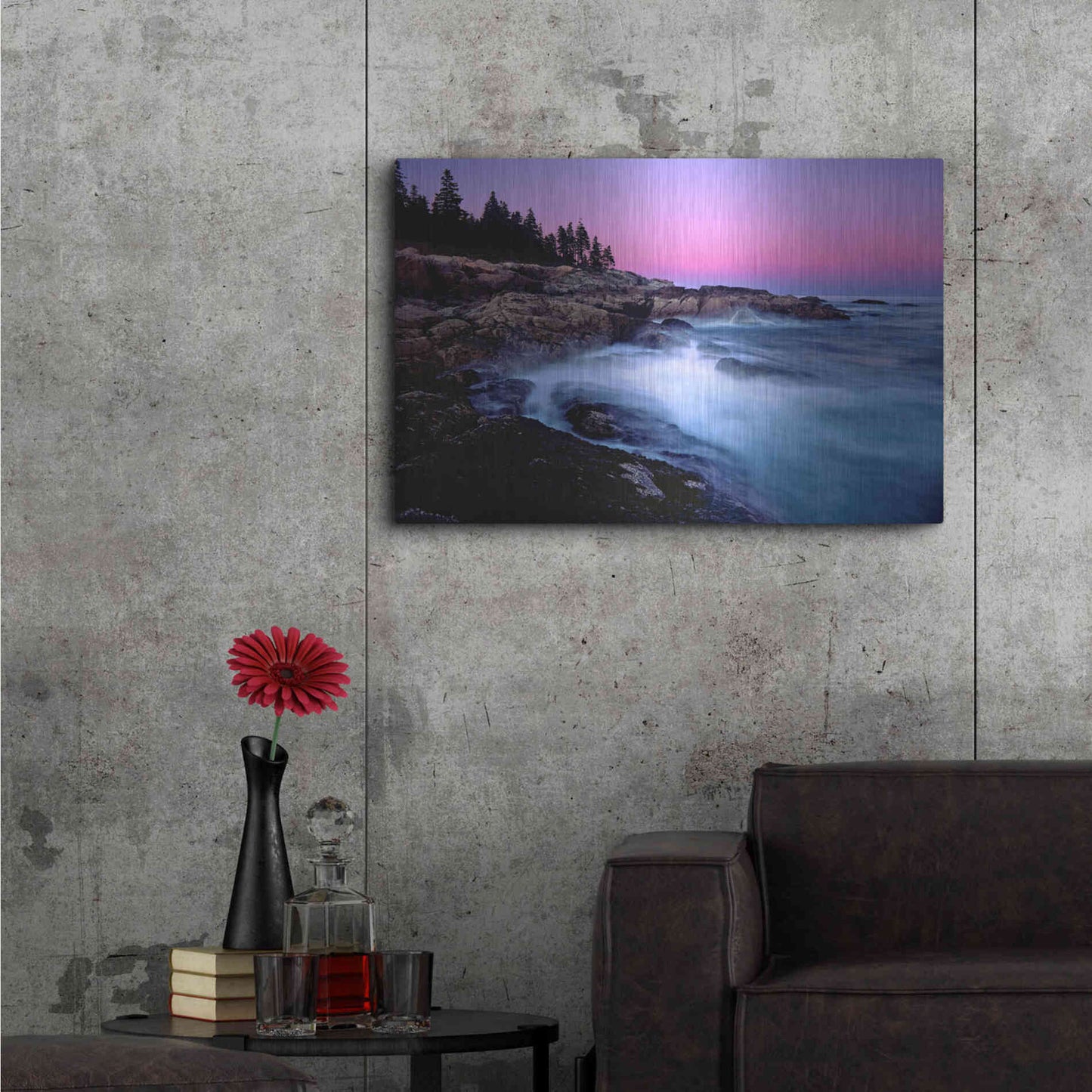 Luxe Metal Art 'Acadia Dusk' by Mike Jones, Metal Wall Art,36x24