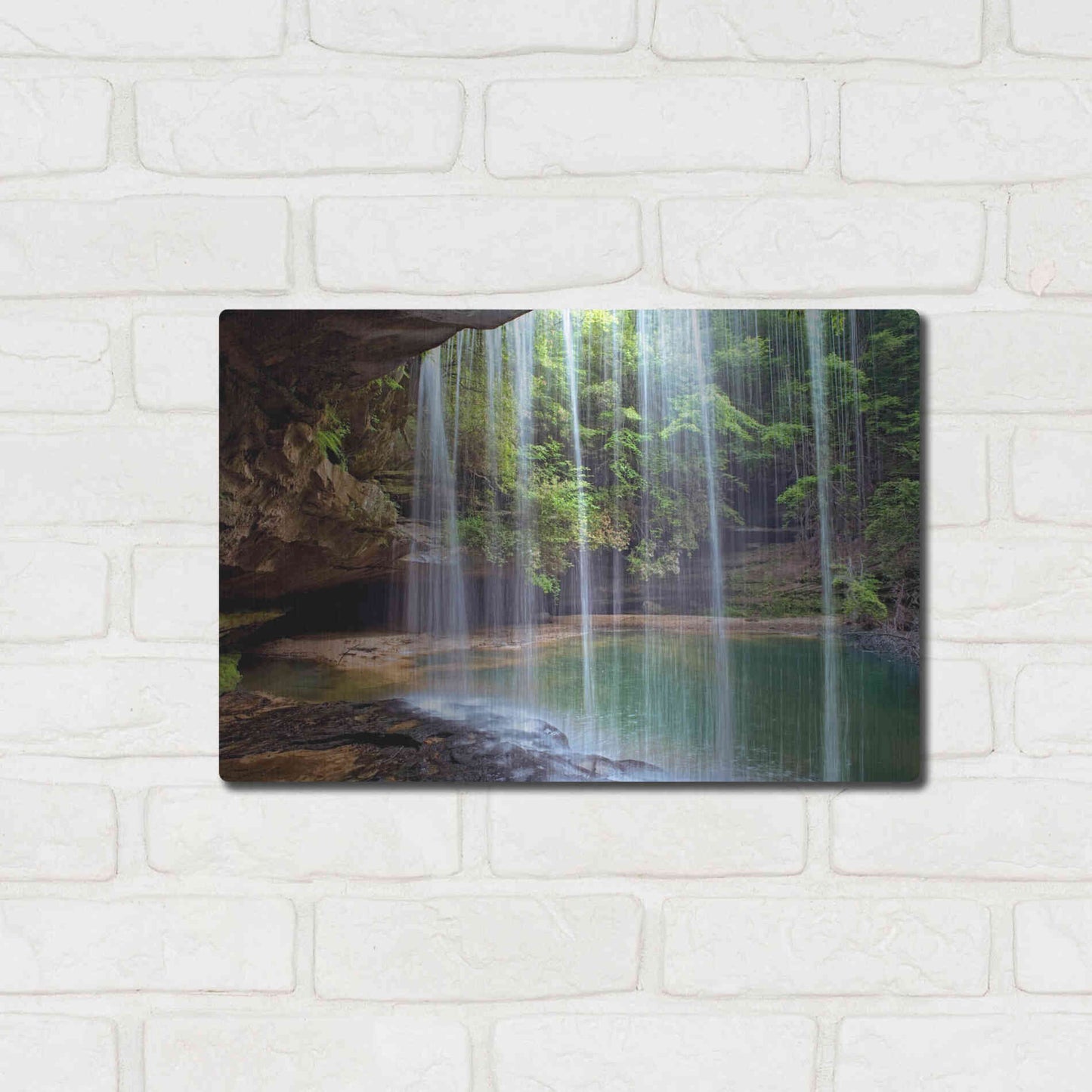 Luxe Metal Art 'Alabama Caney Creek Veil' by Mike Jones, Metal Wall Art,16x12