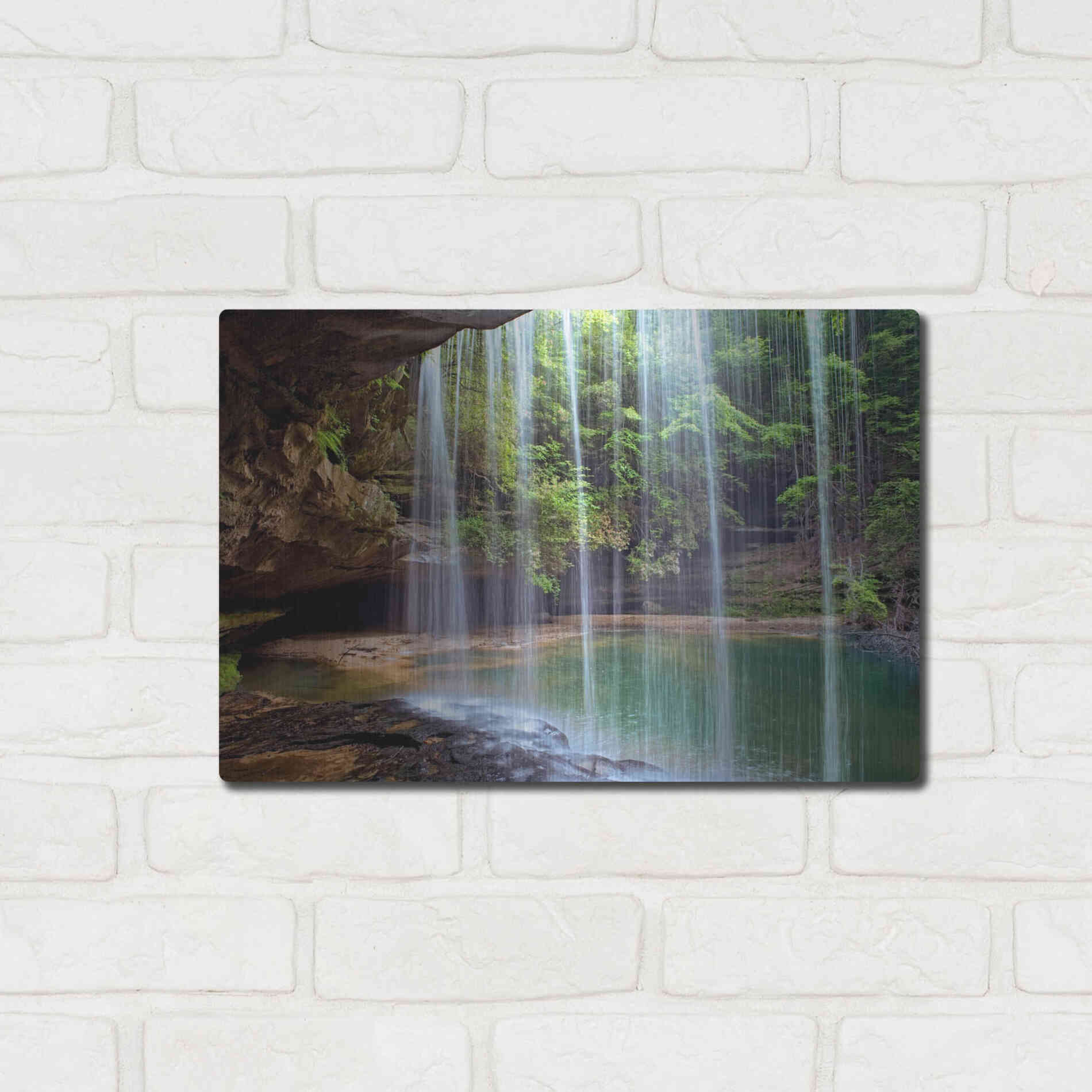 Luxe Metal Art 'Alabama Caney Creek Veil' by Mike Jones, Metal Wall Art,16x12