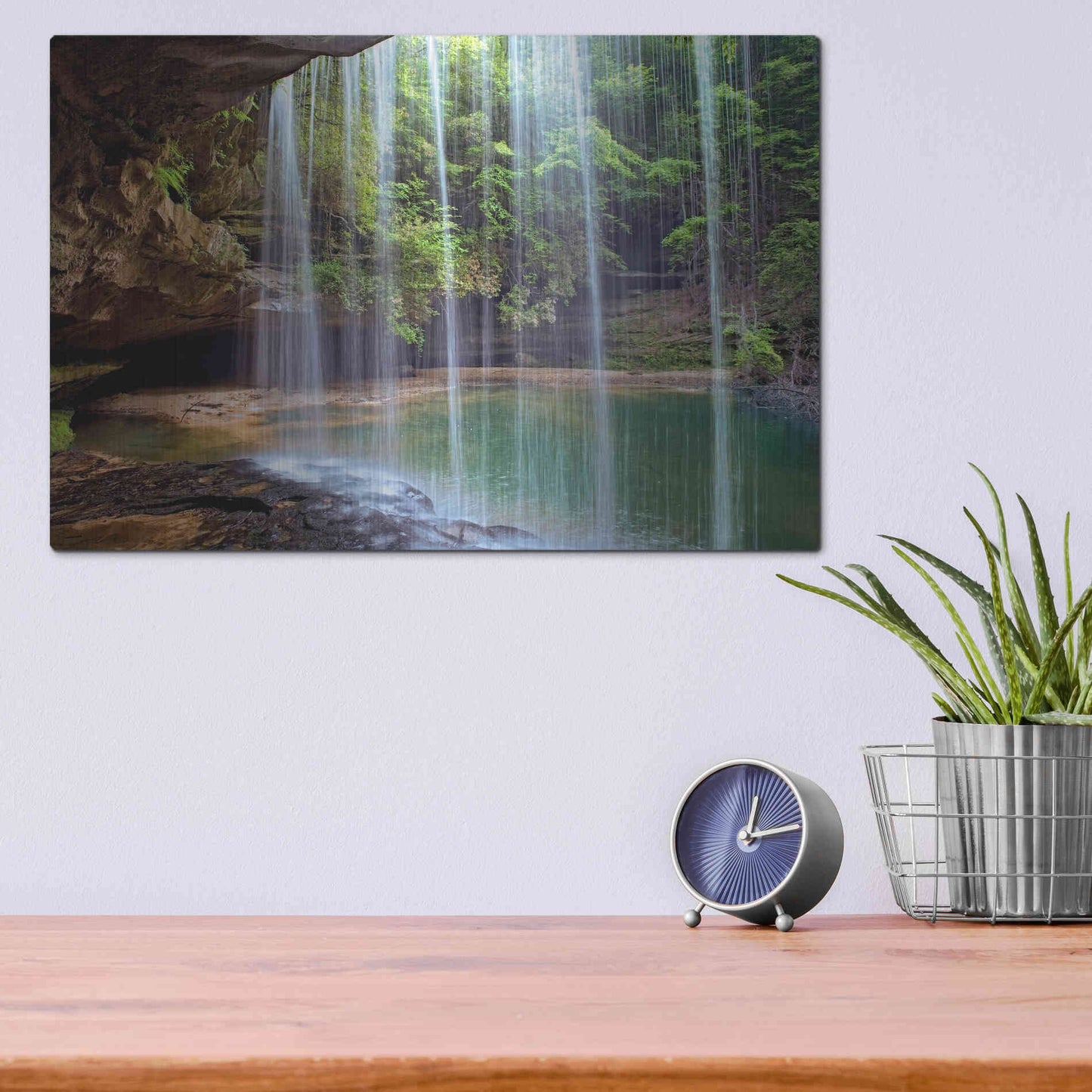 Luxe Metal Art 'Alabama Caney Creek Veil' by Mike Jones, Metal Wall Art,16x12