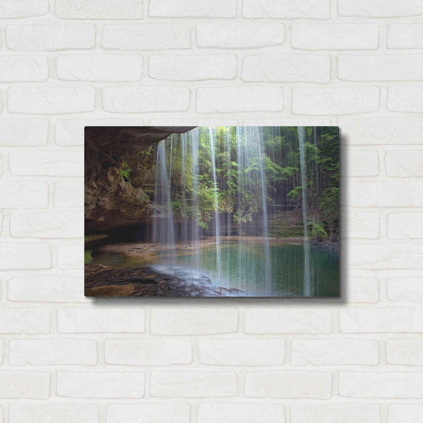 Luxe Metal Art 'Alabama Caney Creek Veil' by Mike Jones, Metal Wall Art,24x16