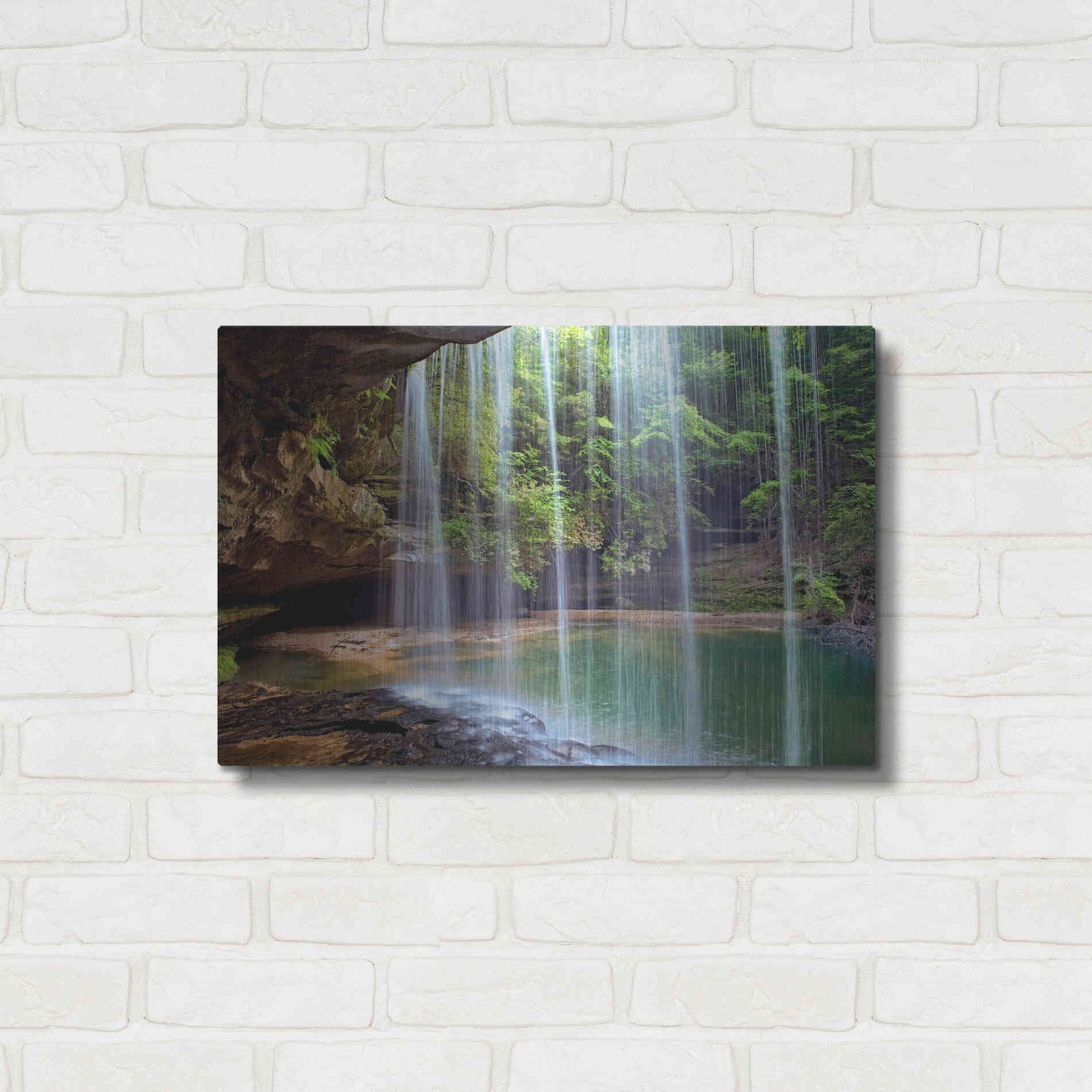 Luxe Metal Art 'Alabama Caney Creek Veil' by Mike Jones, Metal Wall Art,24x16