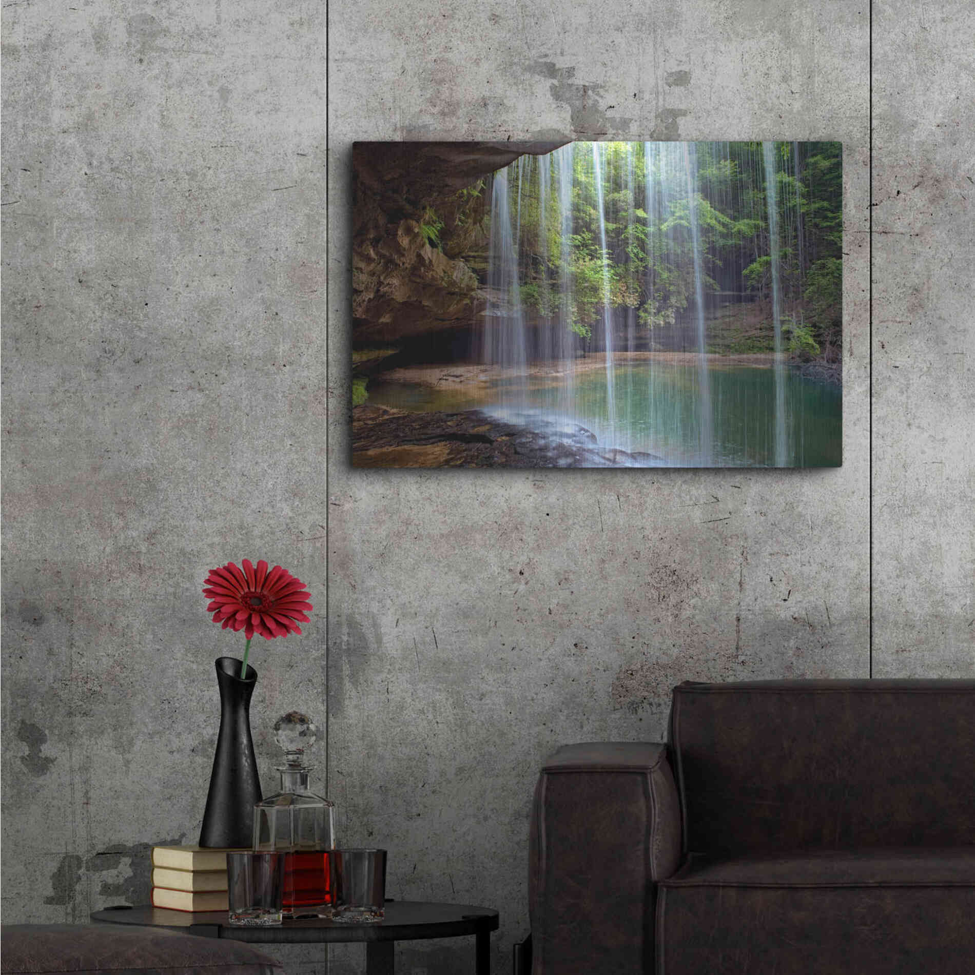 Luxe Metal Art 'Alabama Caney Creek Veil' by Mike Jones, Metal Wall Art,36x24