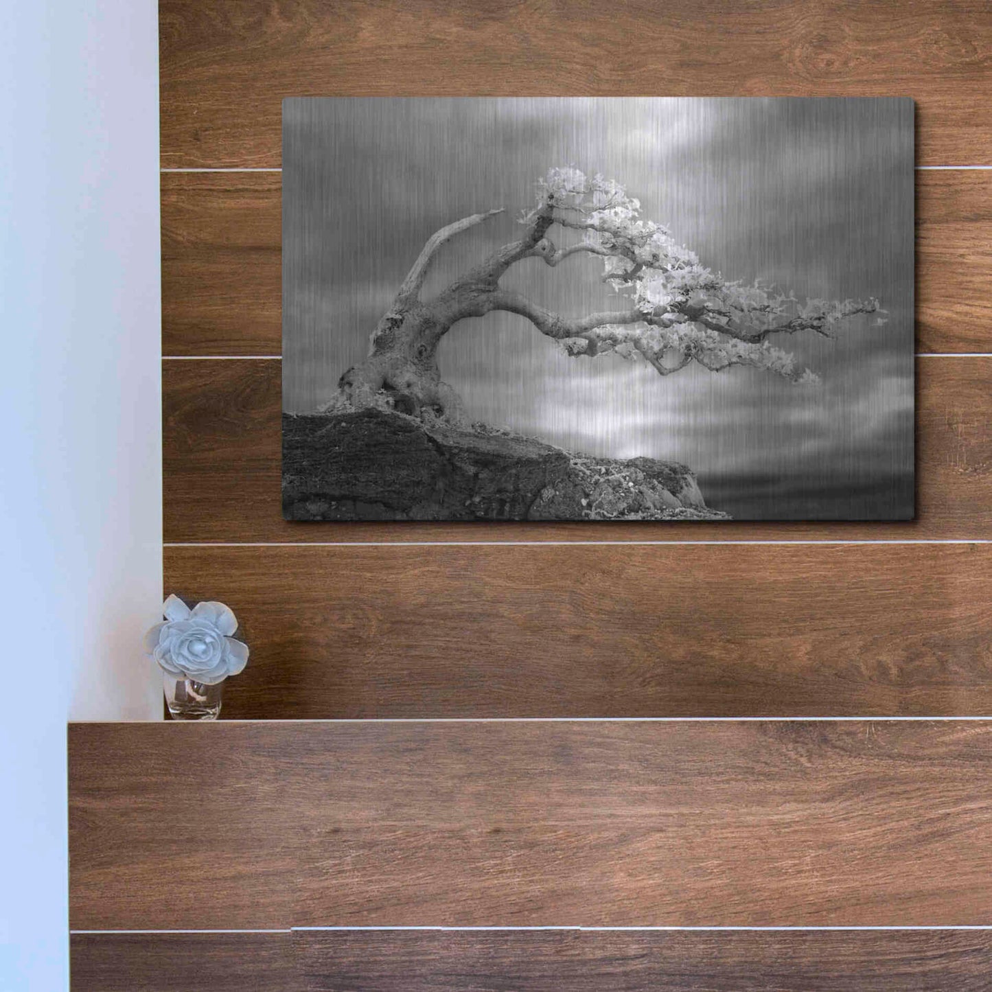 Luxe Metal Art 'Bonzai' by Mike Jones, Metal Wall Art,16x12